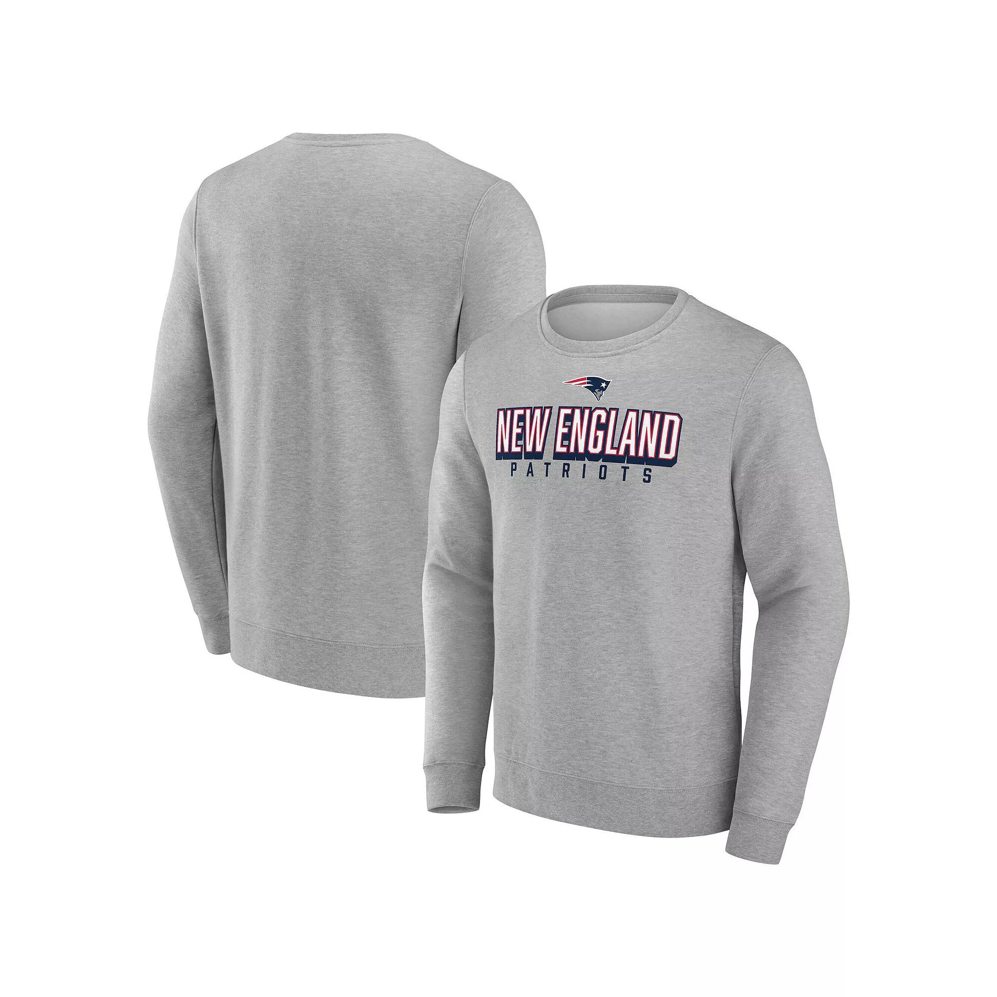 Men's Fanatics Heathered Gray New England Patriots Bold Move Pullover Sweatshirt, Size: Large, Grey Product Image