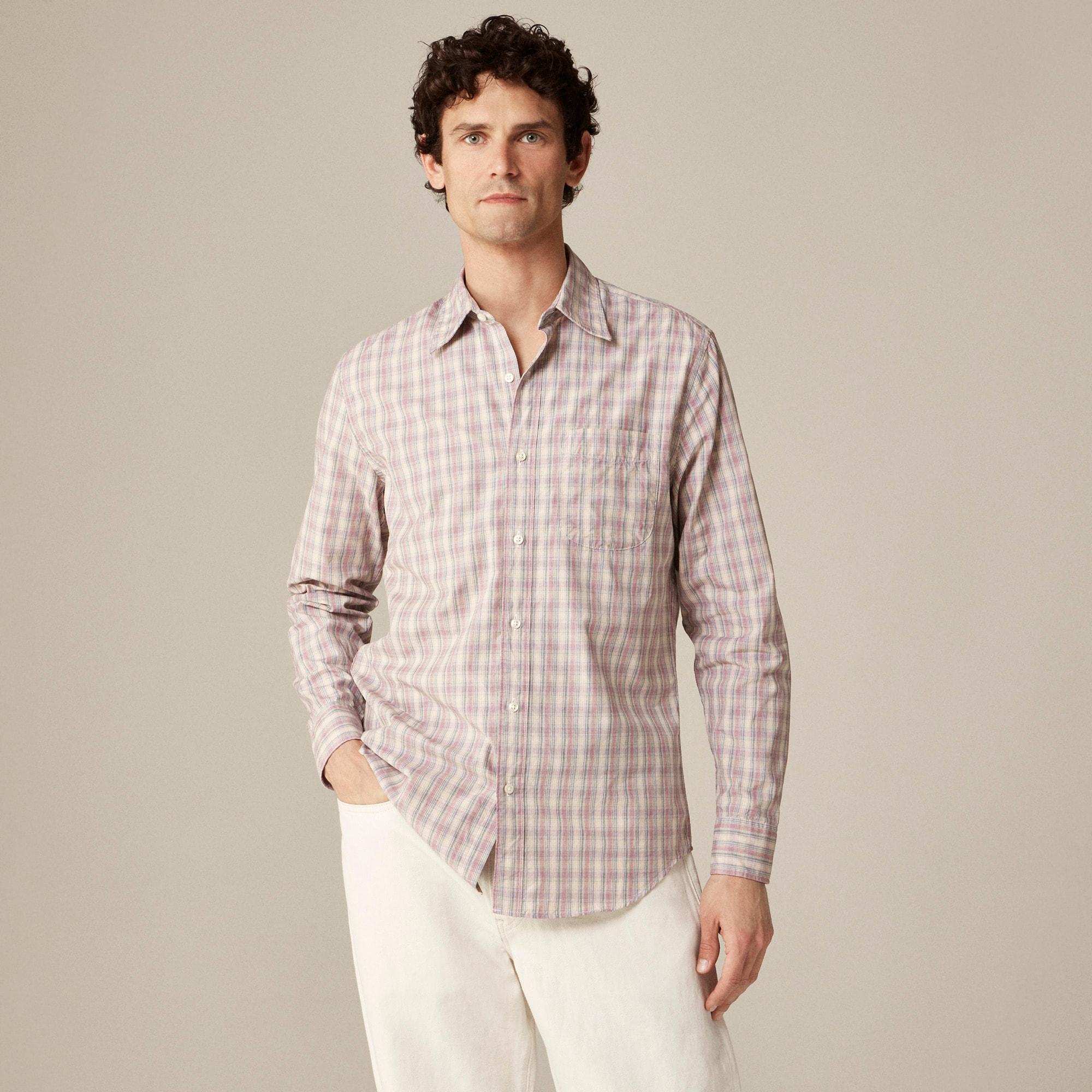 Secret Wash cotton poplin shirt with point collar Product Image