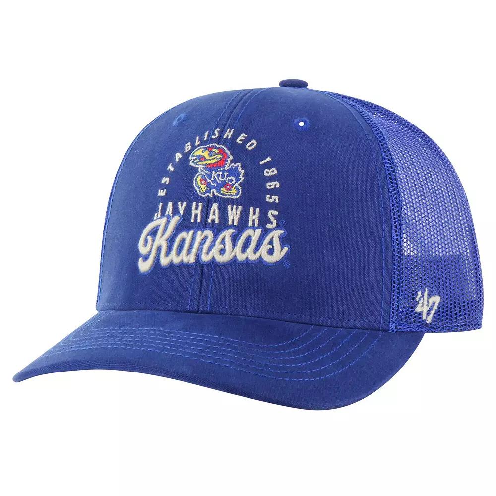 Men's '47 Royal Kansas Jayhawks Pitstop Trucker Adjustable Hat, Blue Product Image