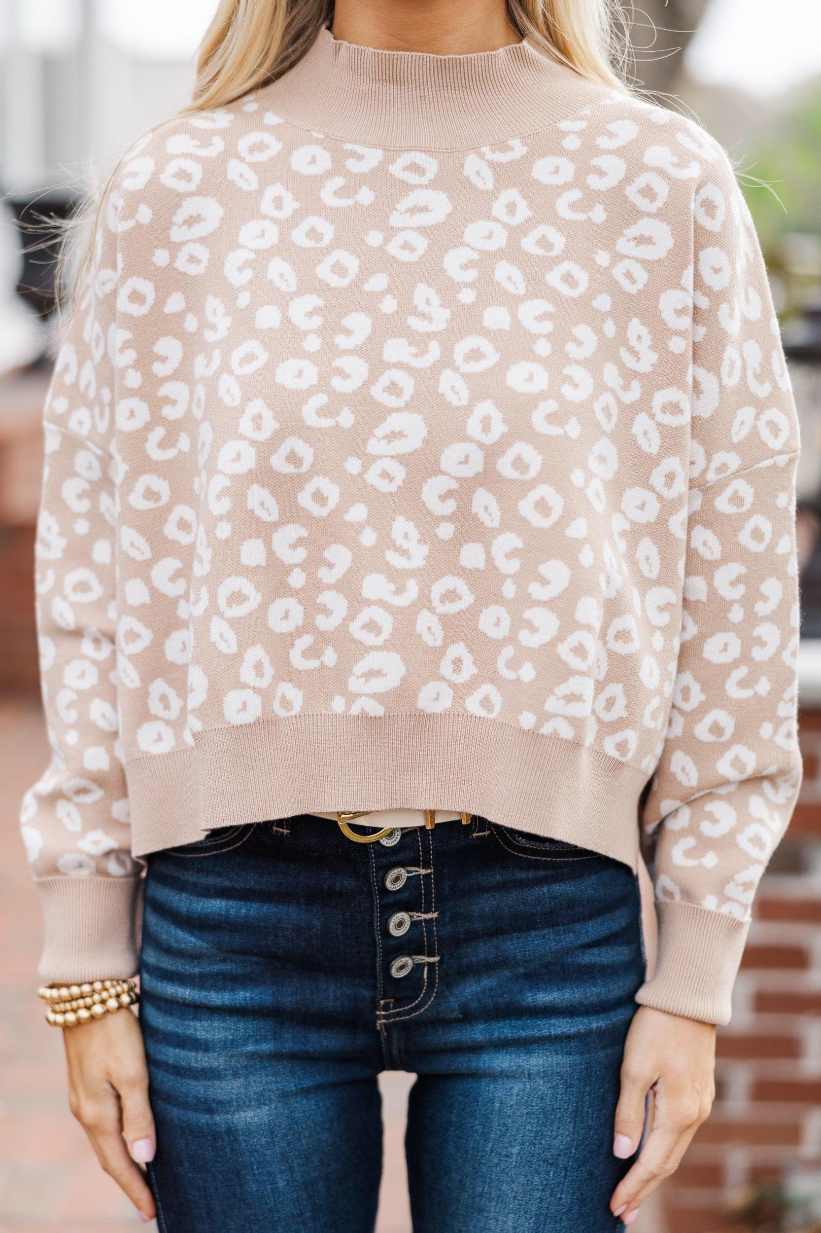 The Keeper Taupe Leopard Sweater Female Product Image