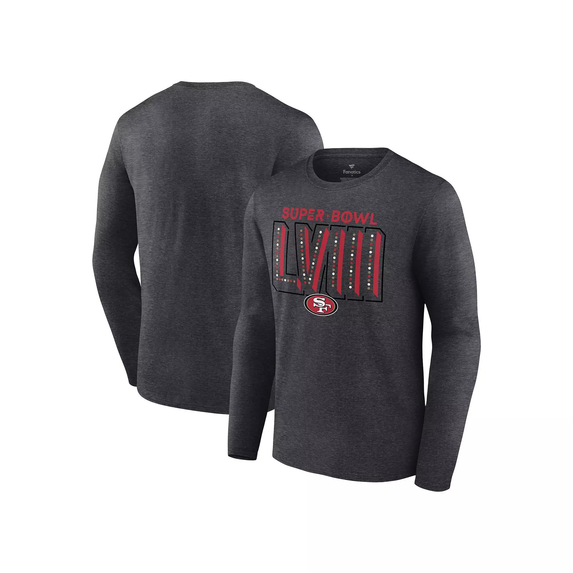 Men's Fanatics Branded Heather Charcoal San Francisco 49ers Super Bowl LVIII Local Team Long Sleeve T-Shirt, Size: 3XL Product Image