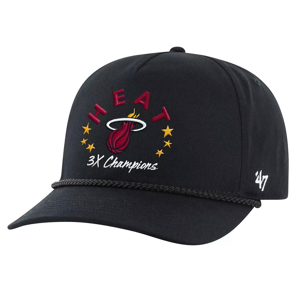 Men's '47 Black Miami Heat Champs Global Star Hitch Adjustable Hat Product Image