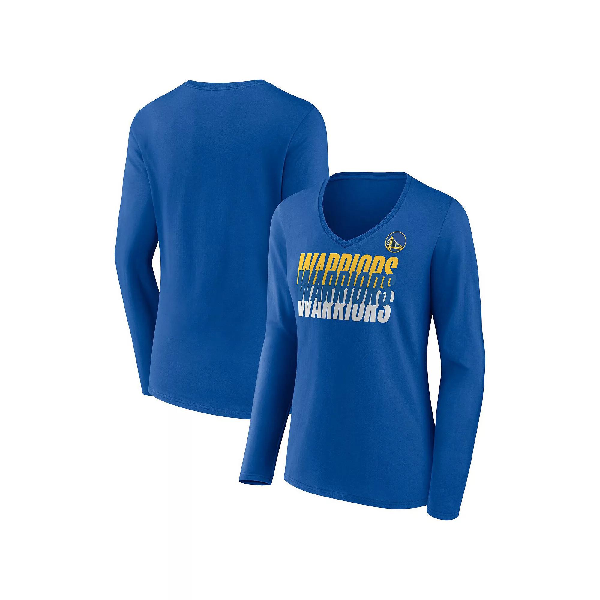 Women's Fanatics Branded Navy Tennessee Titans Wordmark Long Sleeve V-Neck T-Shirt,  Product Image