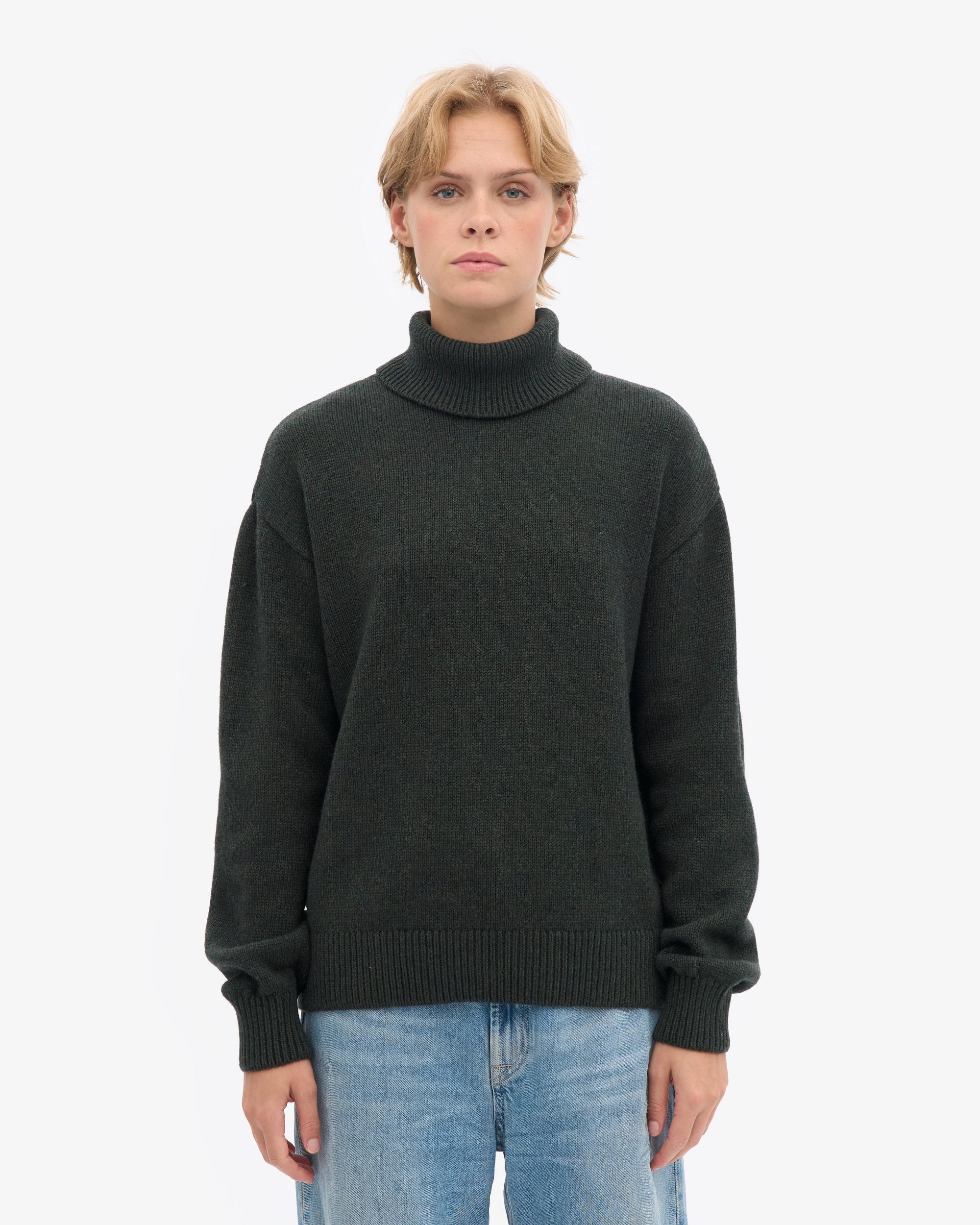 Merino Wool Turtleneck - Oxblood Red Product Image
