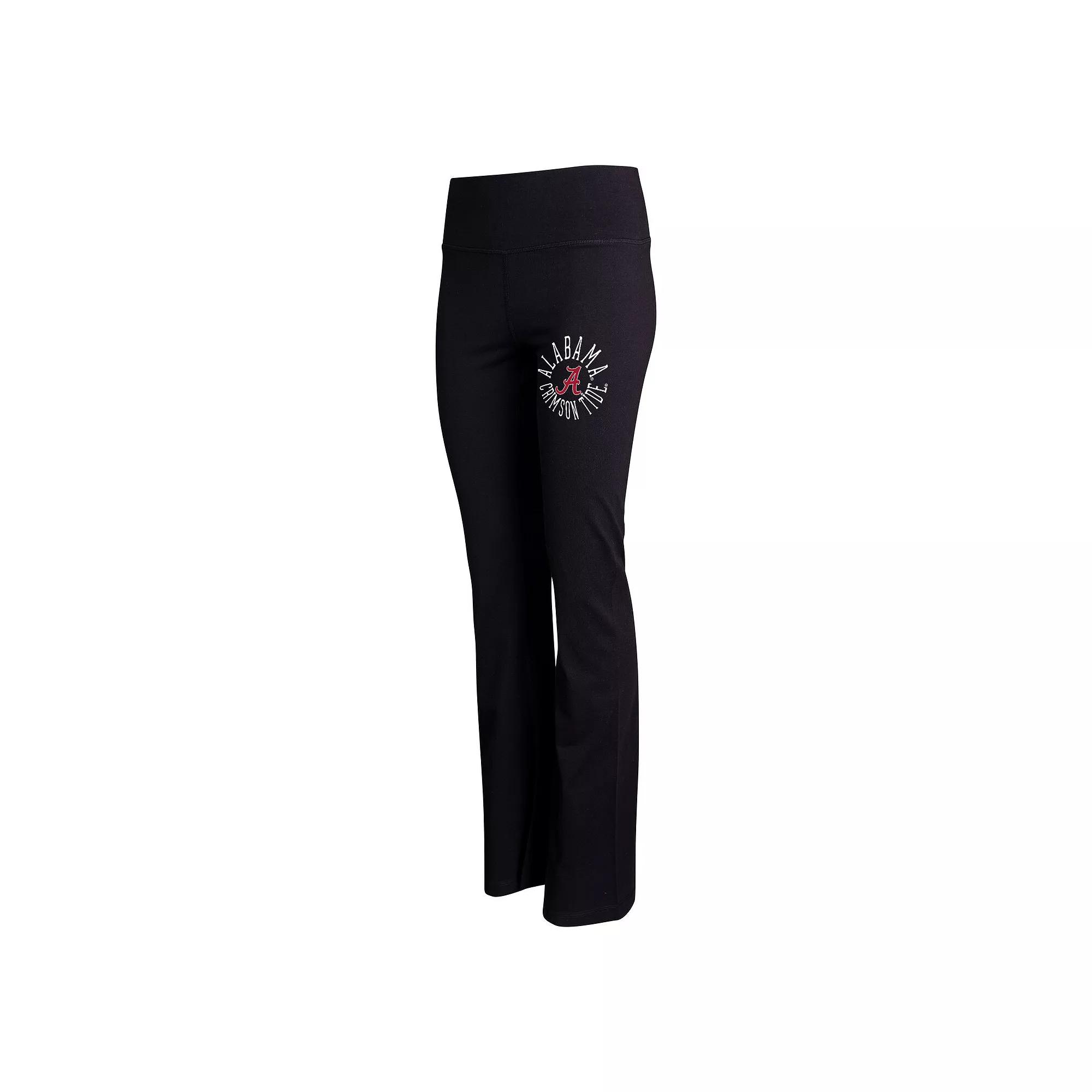Women's Concepts Sport Black Alabama Crimson Tide Enclave Tri-Blend Flared Leggings, Size: Large Product Image