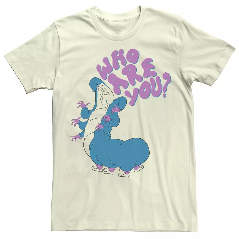 Disney's Alice In Wonderland Caterpillar Men's Who Are You Tee, Size: Medium, Light Blue Product Image