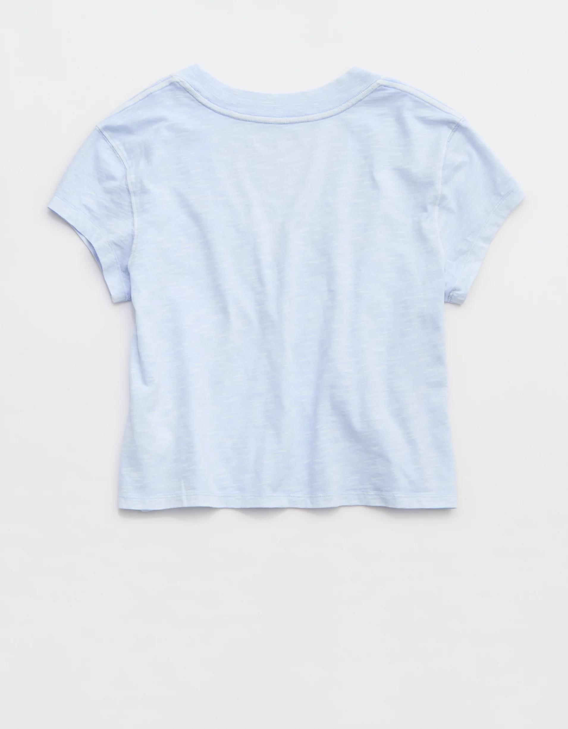 Aerie Cropped Extreme V-Neck T-Shirt Product Image