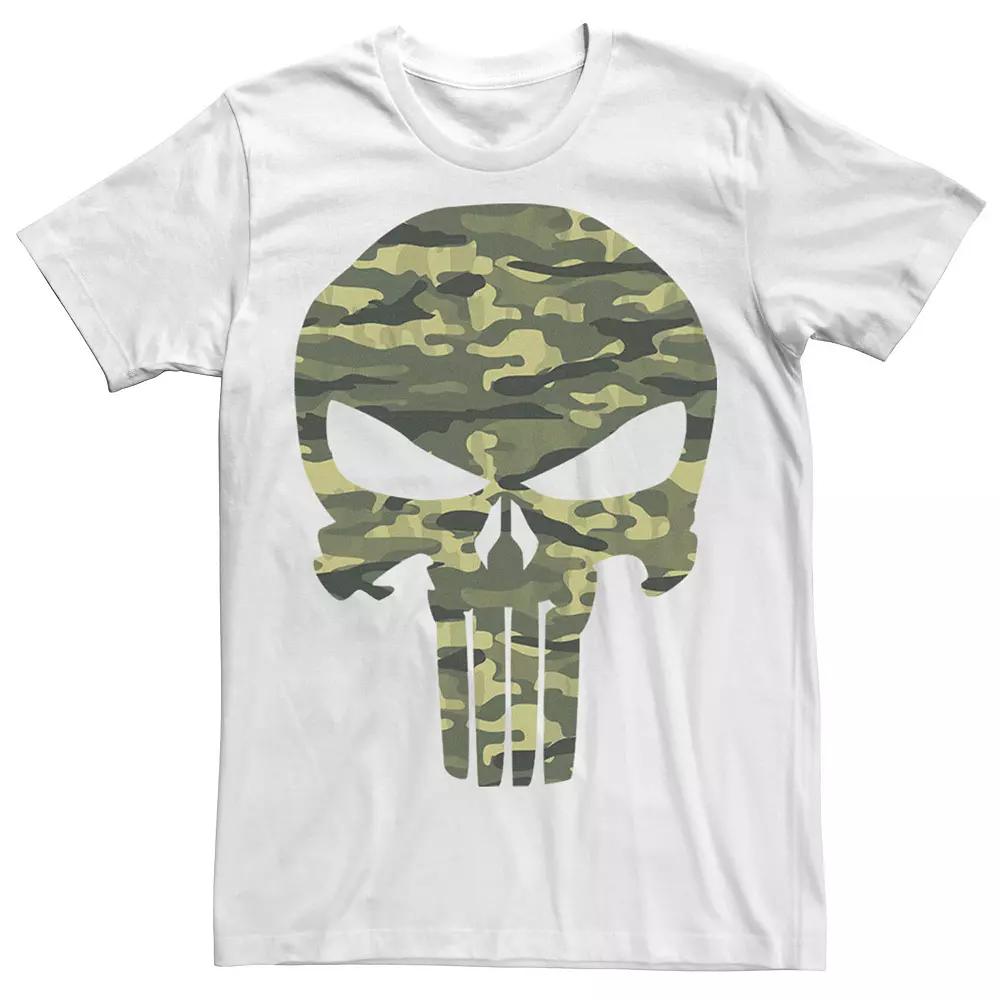 Men's Marvel The Punisher Camo Skull Symbol Tee, Size: Medium, Athletic Grey Product Image