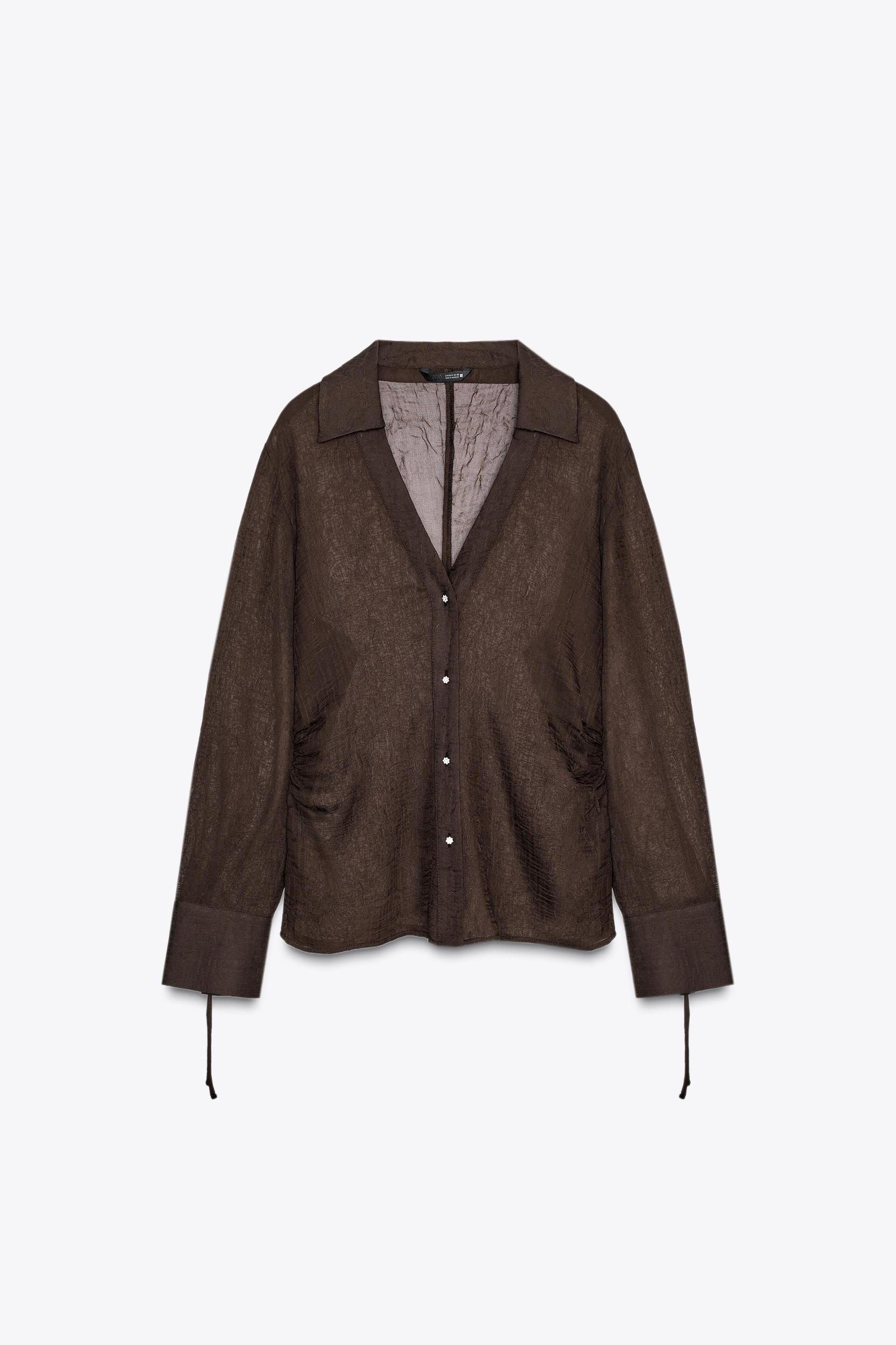 SEMI-SHEER SHIRT WITH TIES Product Image