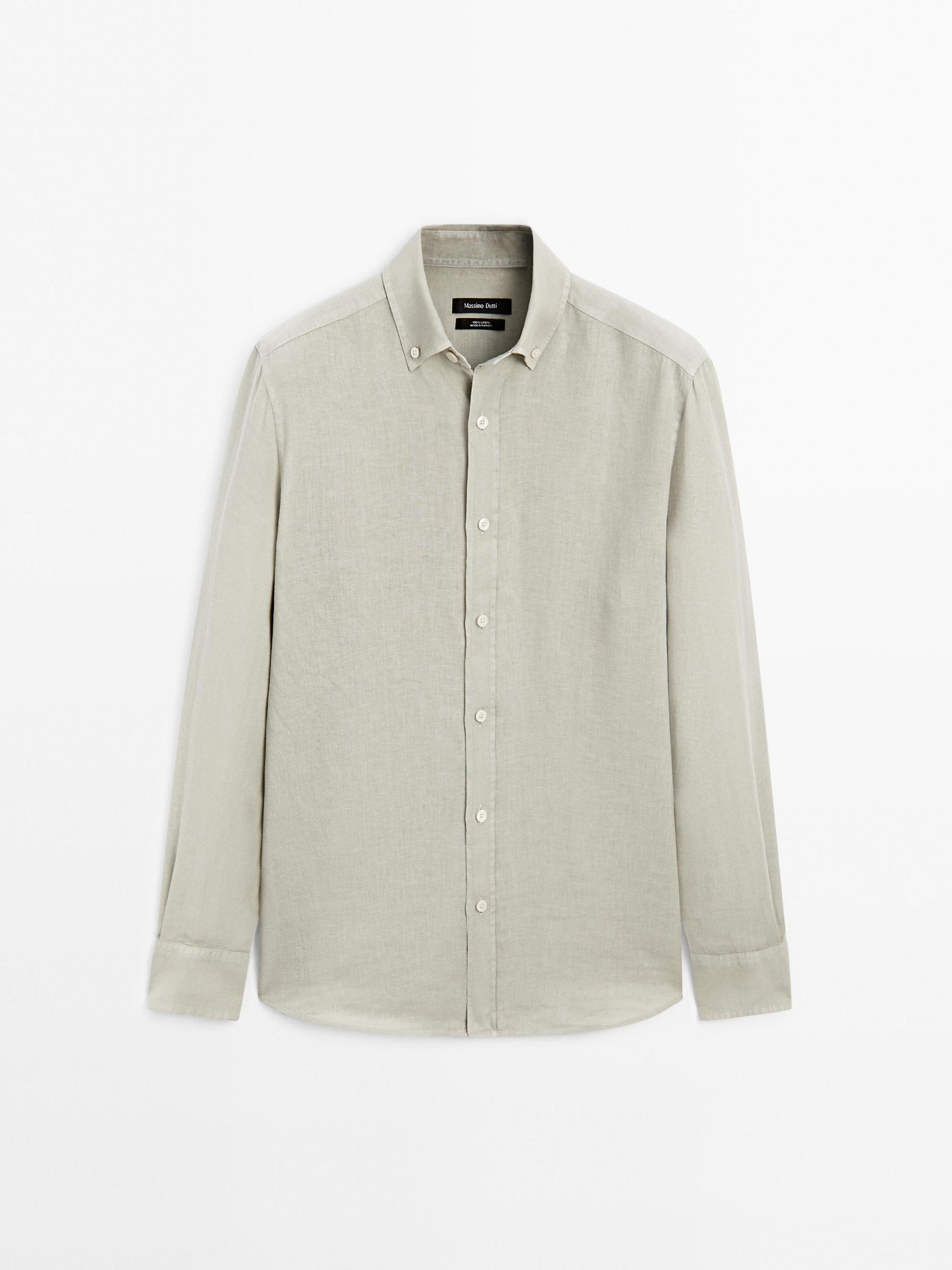 100% linen regular fit shirt Product Image