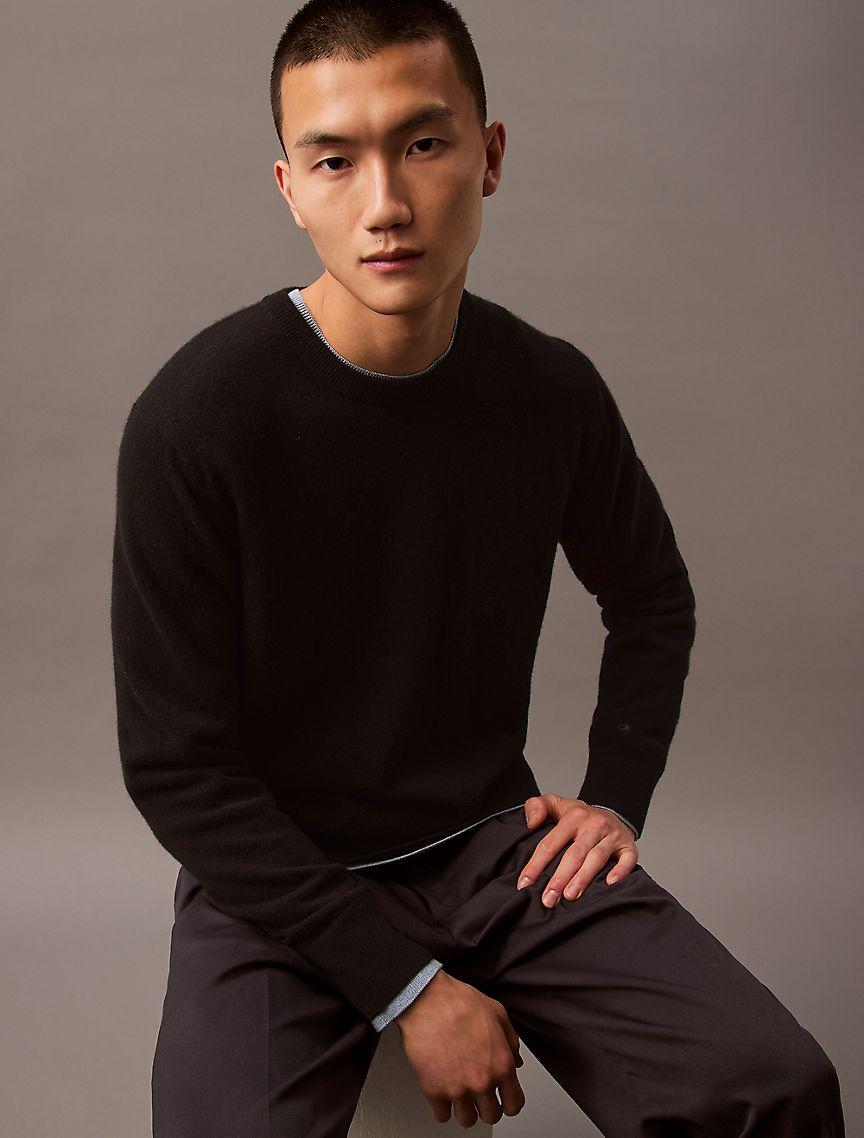 Calvin Klein Mens Classic Cashmere Crewneck Sweater - Red Product Image