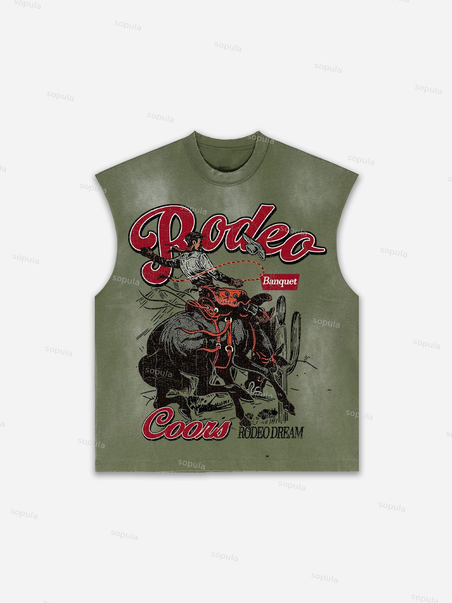 Street Abstract Portrait Print Distressed Tank Top Product Image