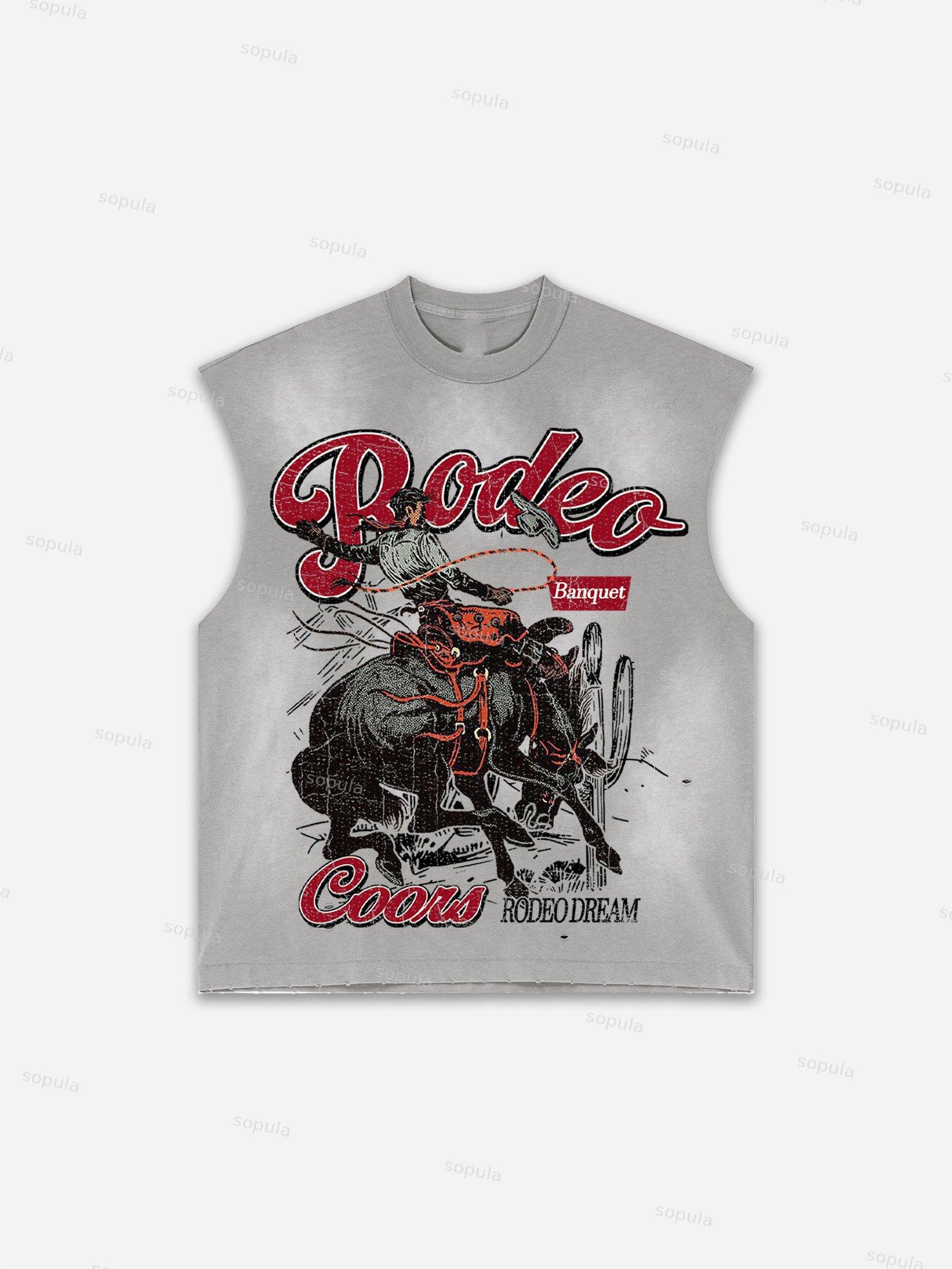 Street Abstract Portrait Print Distressed Tank Top Product Image