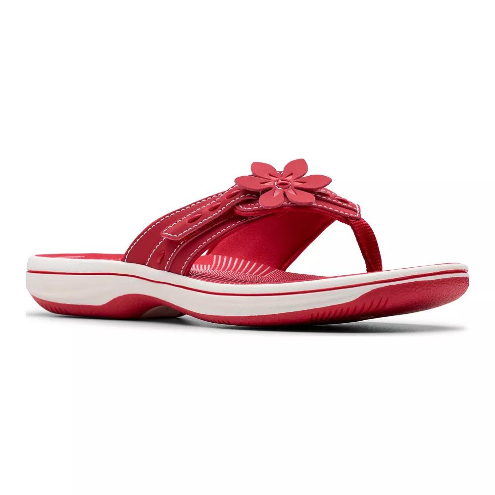 Clarks® Cloudsteppers Breeze Opal Women's Flip Flop Sandals, Size: 7, Red Product Image