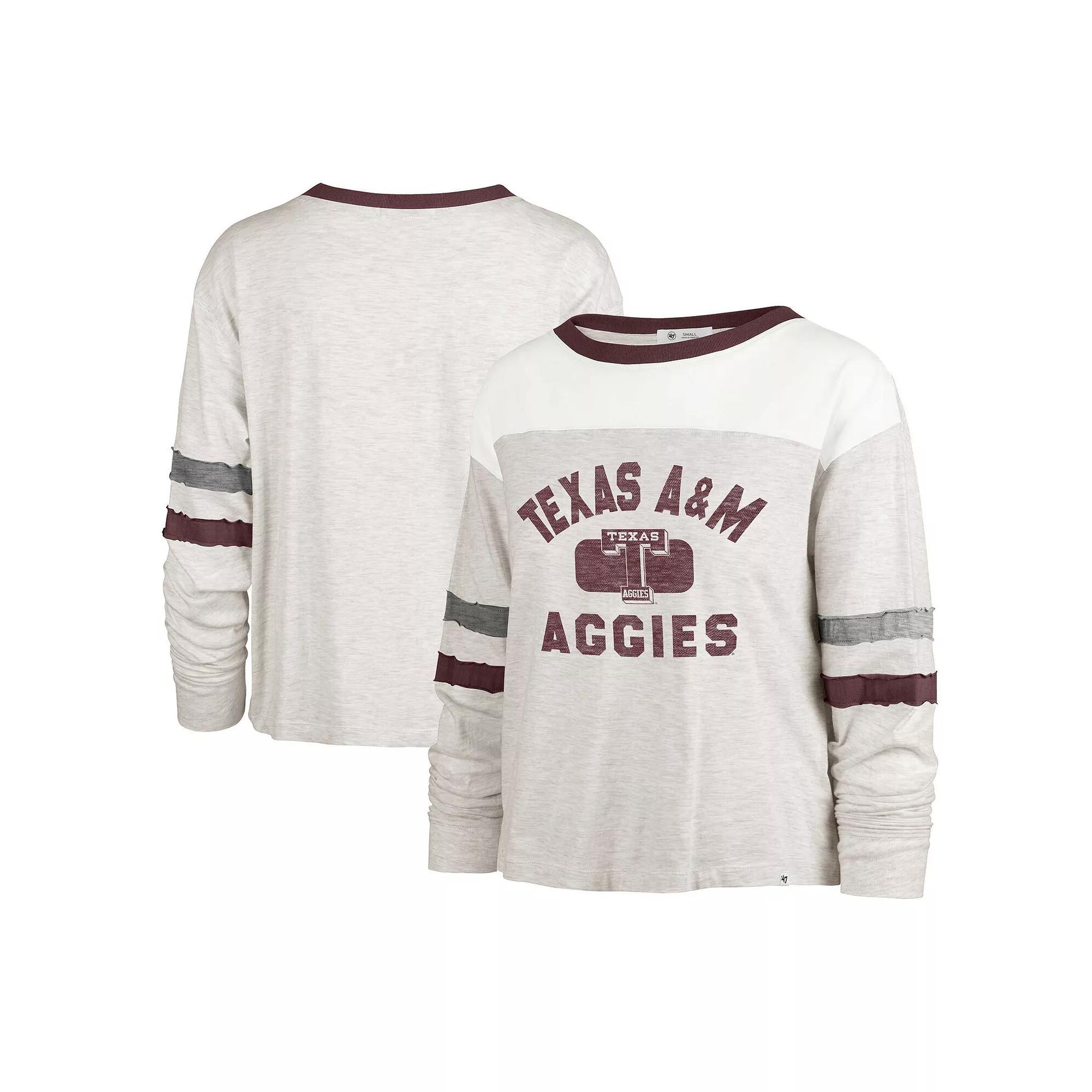 Women's '47 Oatmeal Texas A&M Aggies Vault All Class Lena Long Sleeve T-Shirt,  Product Image