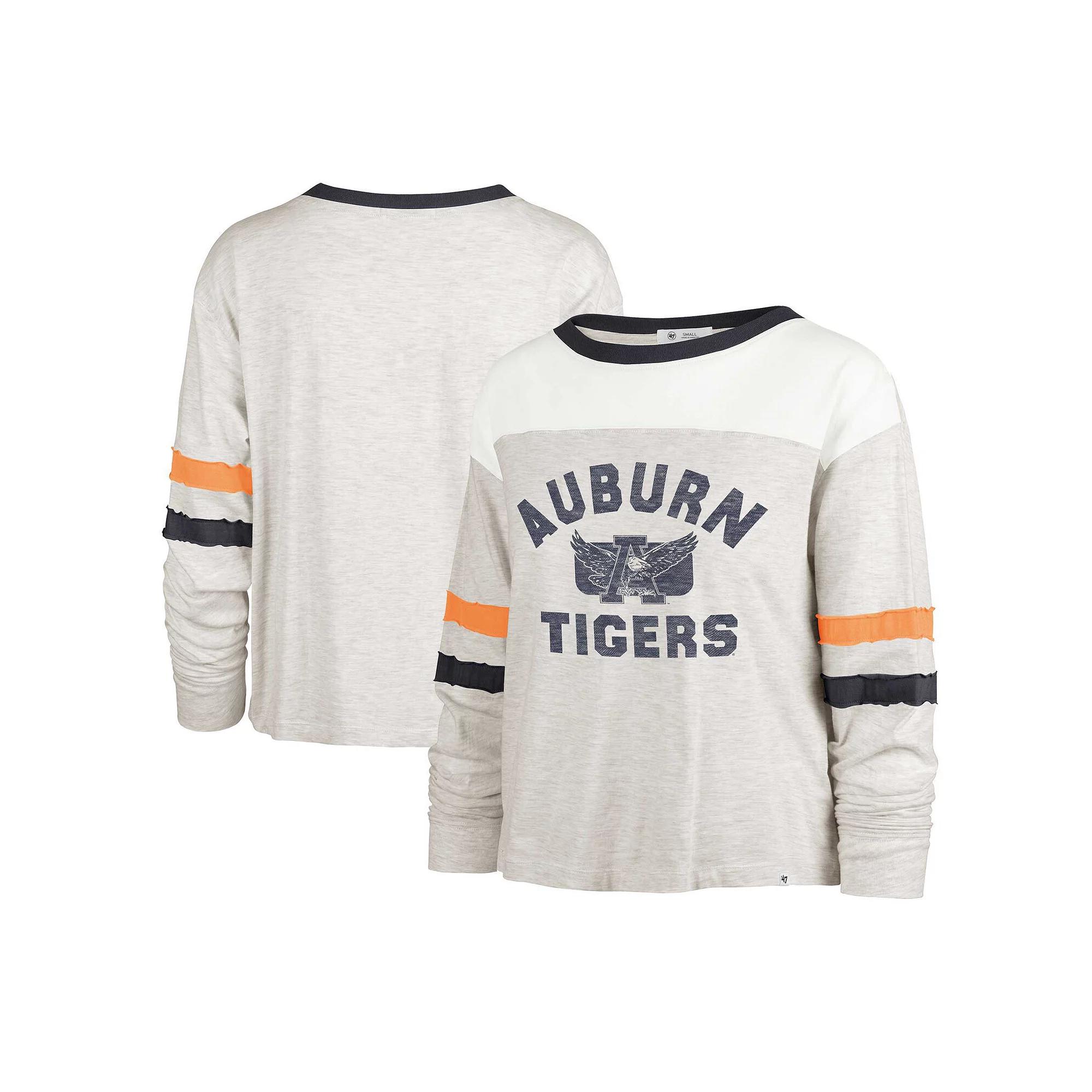 Women's '47 Oatmeal Auburn Tigers Vault All Class Lena Long Sleeve T-Shirt, Size: Large, Team Product Image