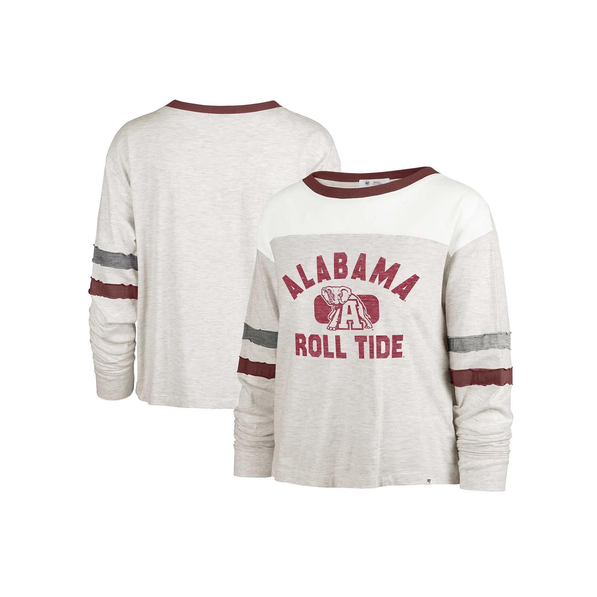 Women's '47 Oatmeal Alabama Crimson Tide All Class Lena Long Sleeve T-Shirt,  Product Image