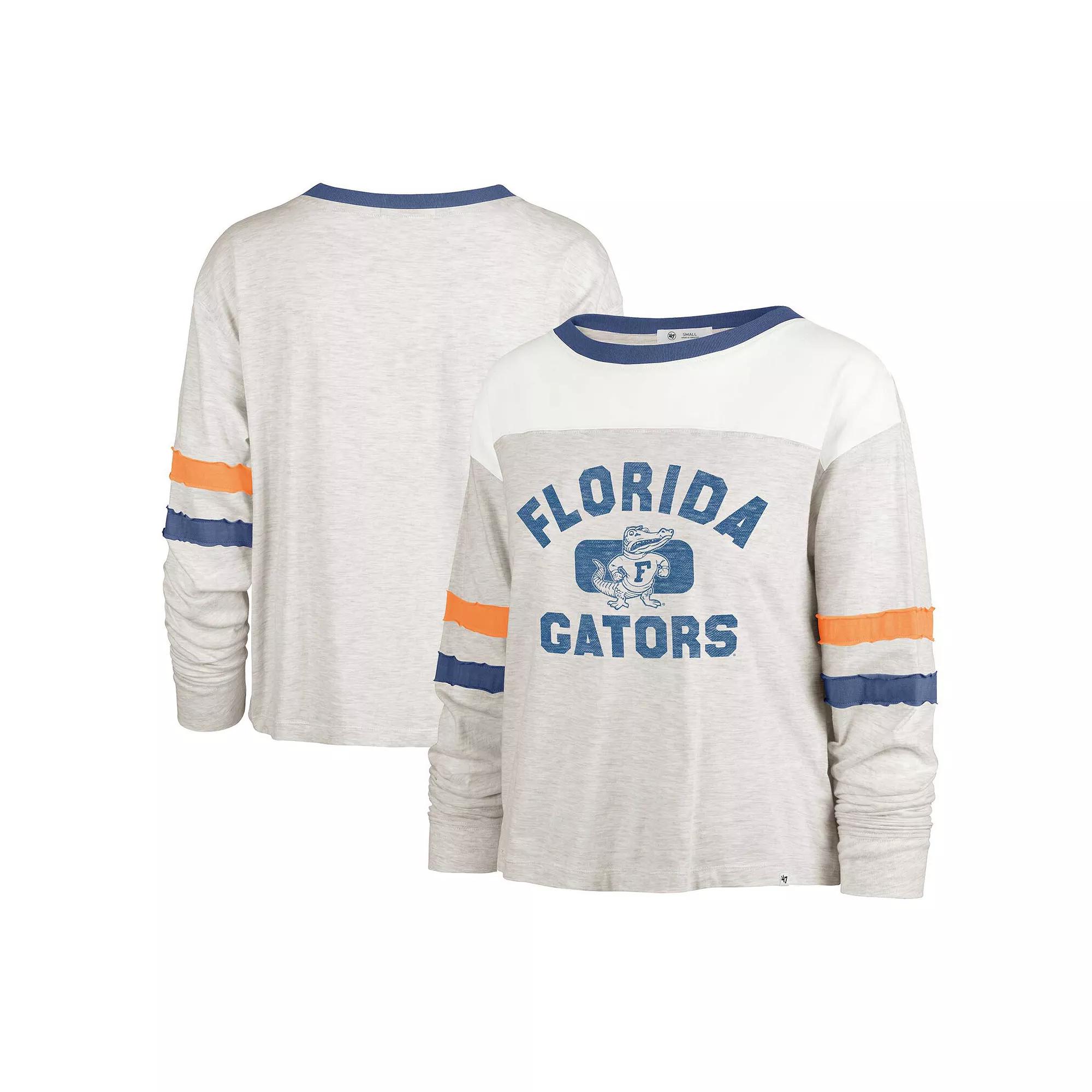Women's '47 Oatmeal Florida Gators Vault All Class Lena Long Sleeve T-Shirt,  Product Image