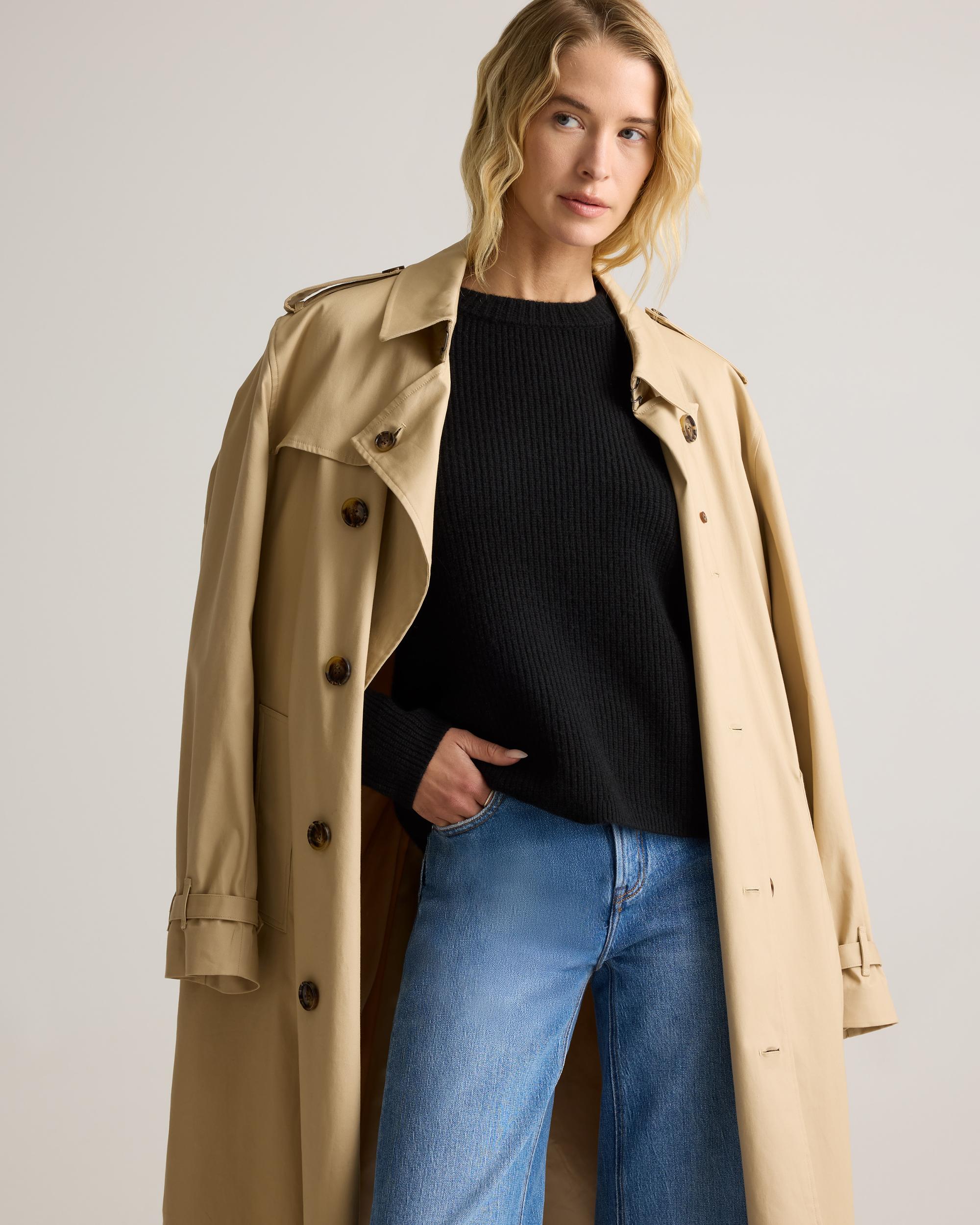 Quince | Women's Mongolian Cashmere Fisherman Crewneck Sweater Product Image