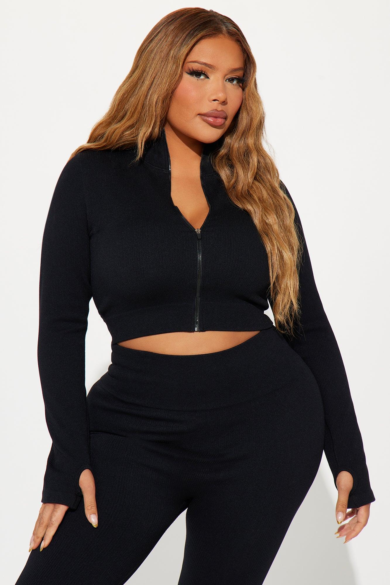 Effortless Ribbed Jacket - Black Product Image