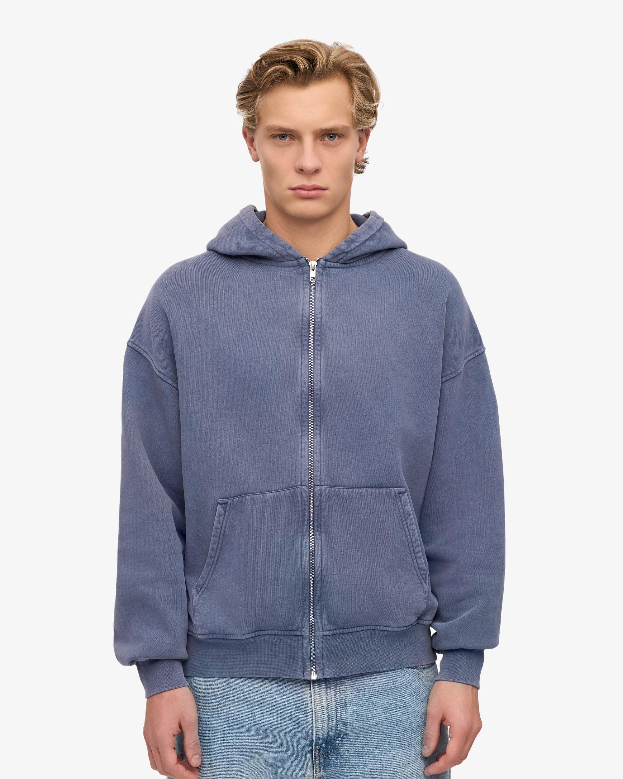 Organic Oversized Zip Hood - Neptune Blue Product Image