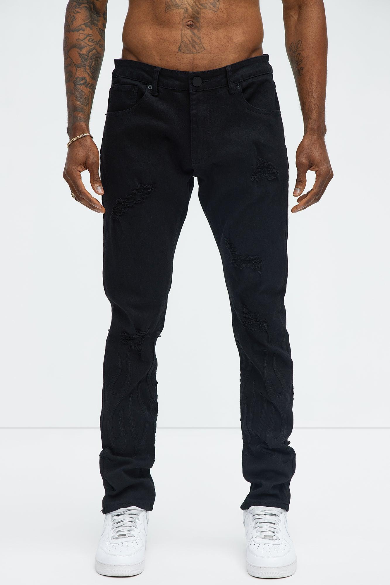 Down To Flames Skinny Jeans - Black Product Image