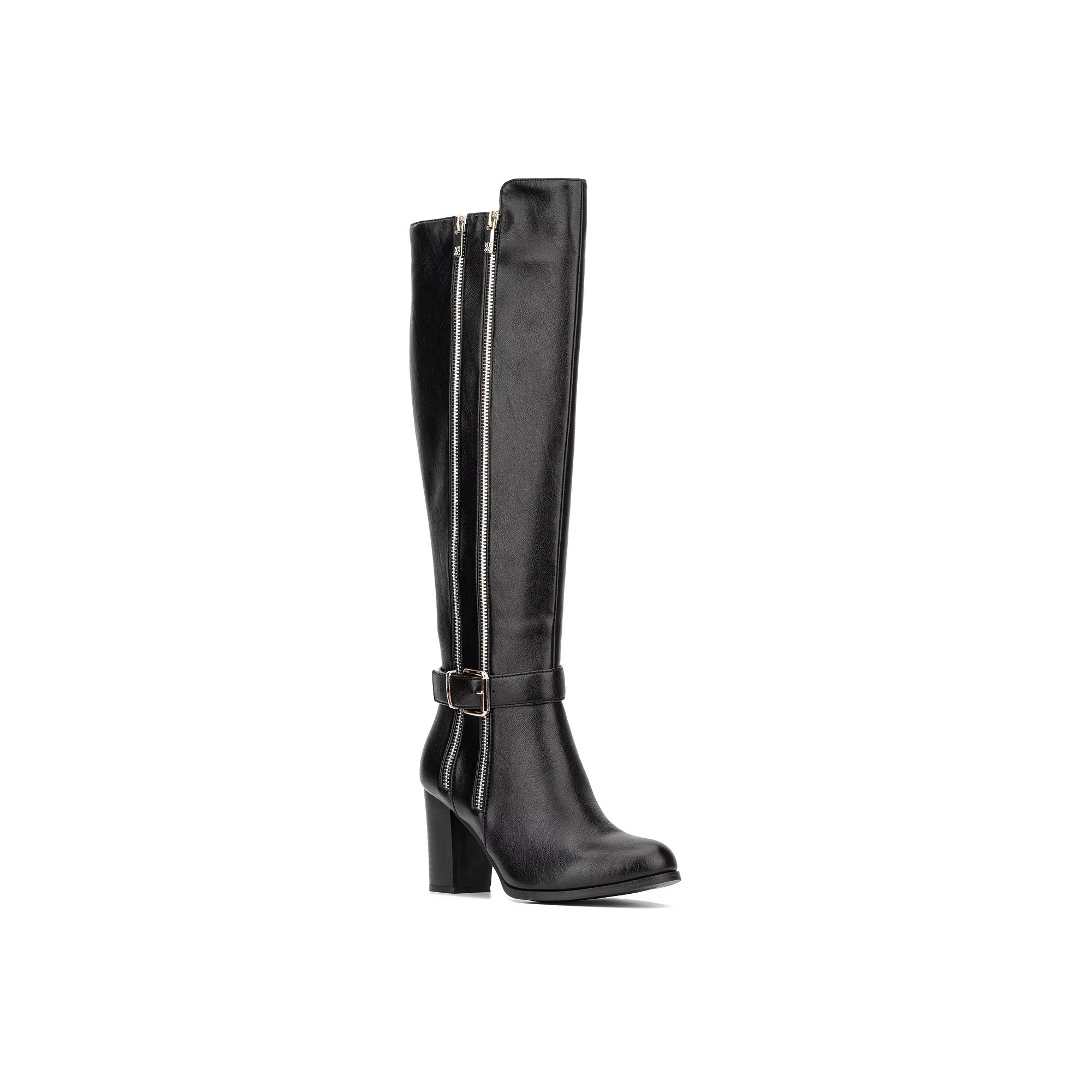 New York & Company Andrina Double-Zipper Women's Tall Boots, Size: 8.5, Black Product Image