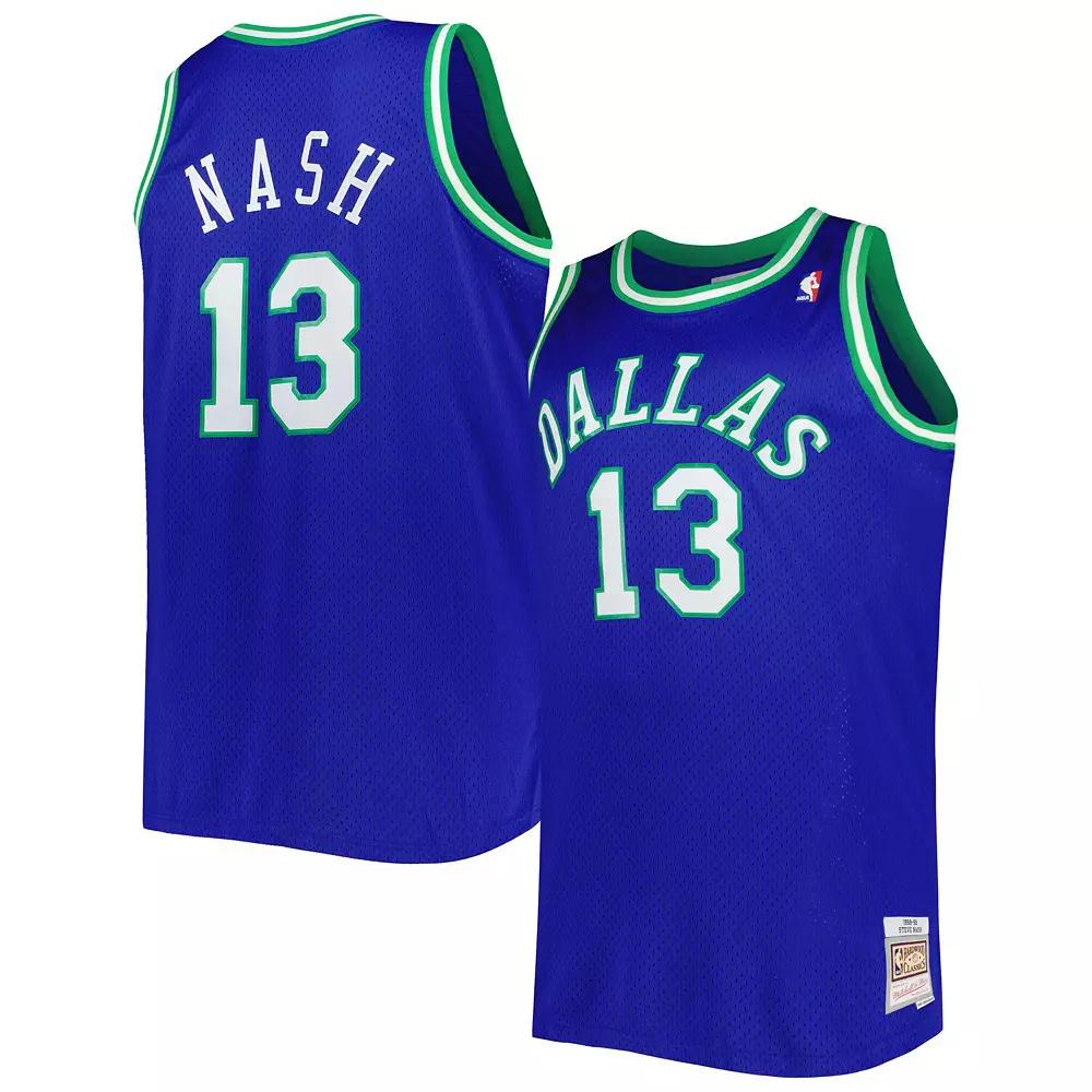 Men's Mitchell & Ness Steve Nash Blue Dallas Mavericks Big & Tall Hardwood Classics 1998-99 Swingman Jersey,  Product Image