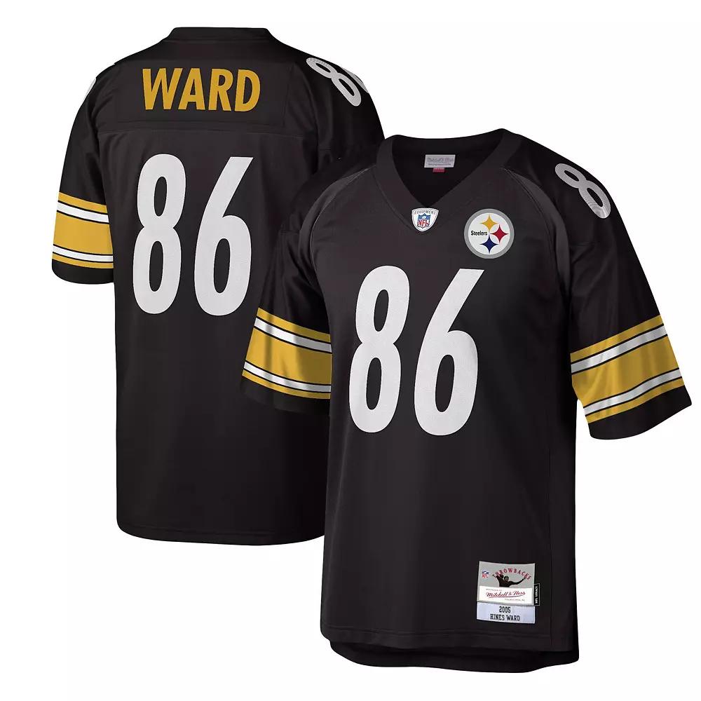 Men's Mitchell & Ness Hines Ward Black Pittsburgh Steelers Legacy Replica Jersey,  Product Image