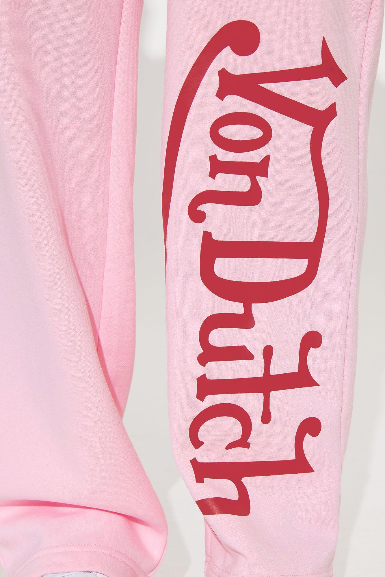 Von Dutch Wide Leg Pant - Light Pink Product Image