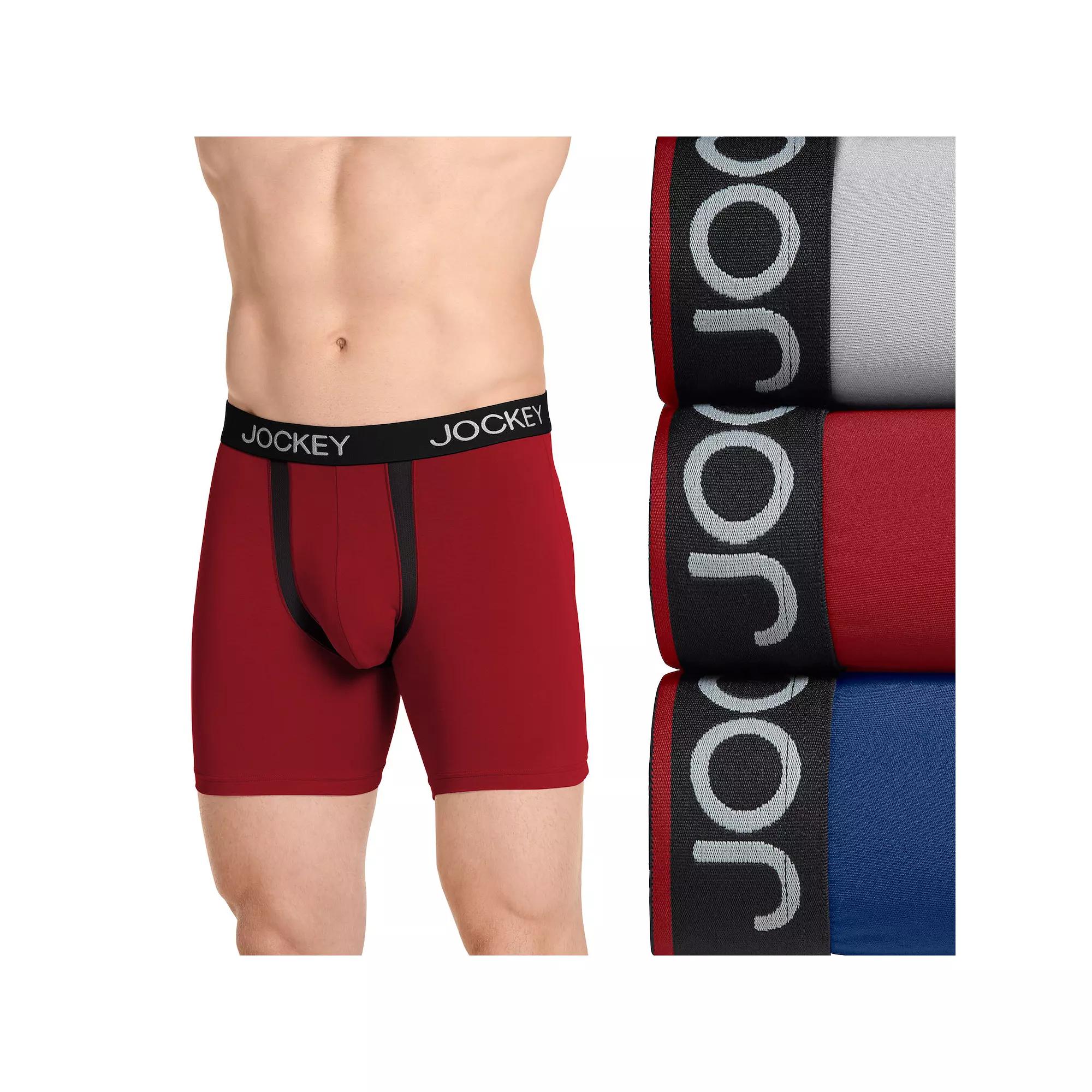 Men's Jockey 3-Pack Chafe Proof Pouch Microfiber 6" Boxer Brief,  Product Image