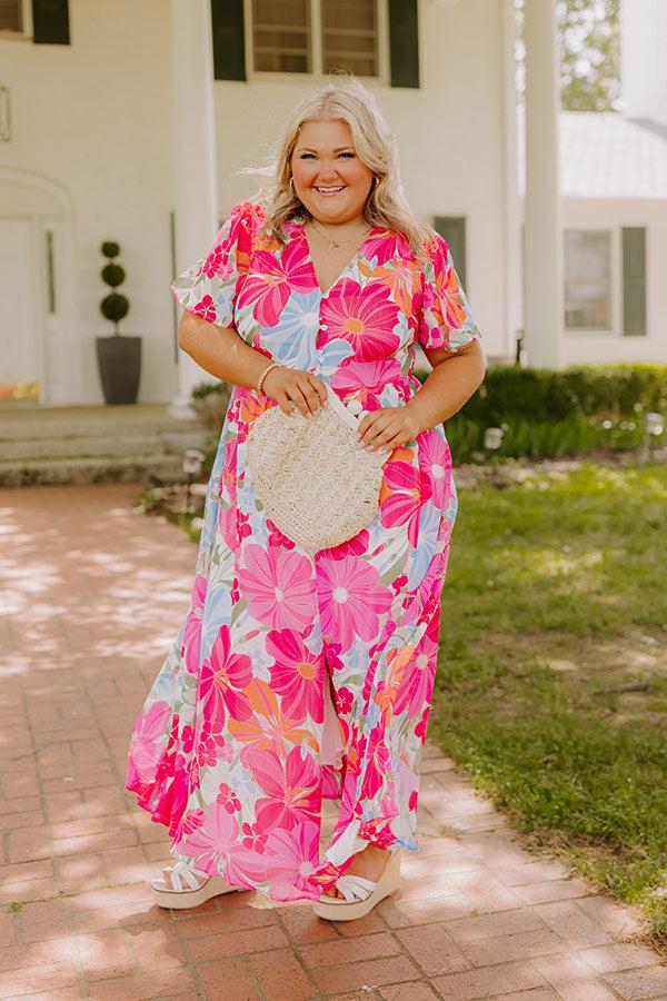 Paradise Garden Floral Maxi Dress Curves Product Image