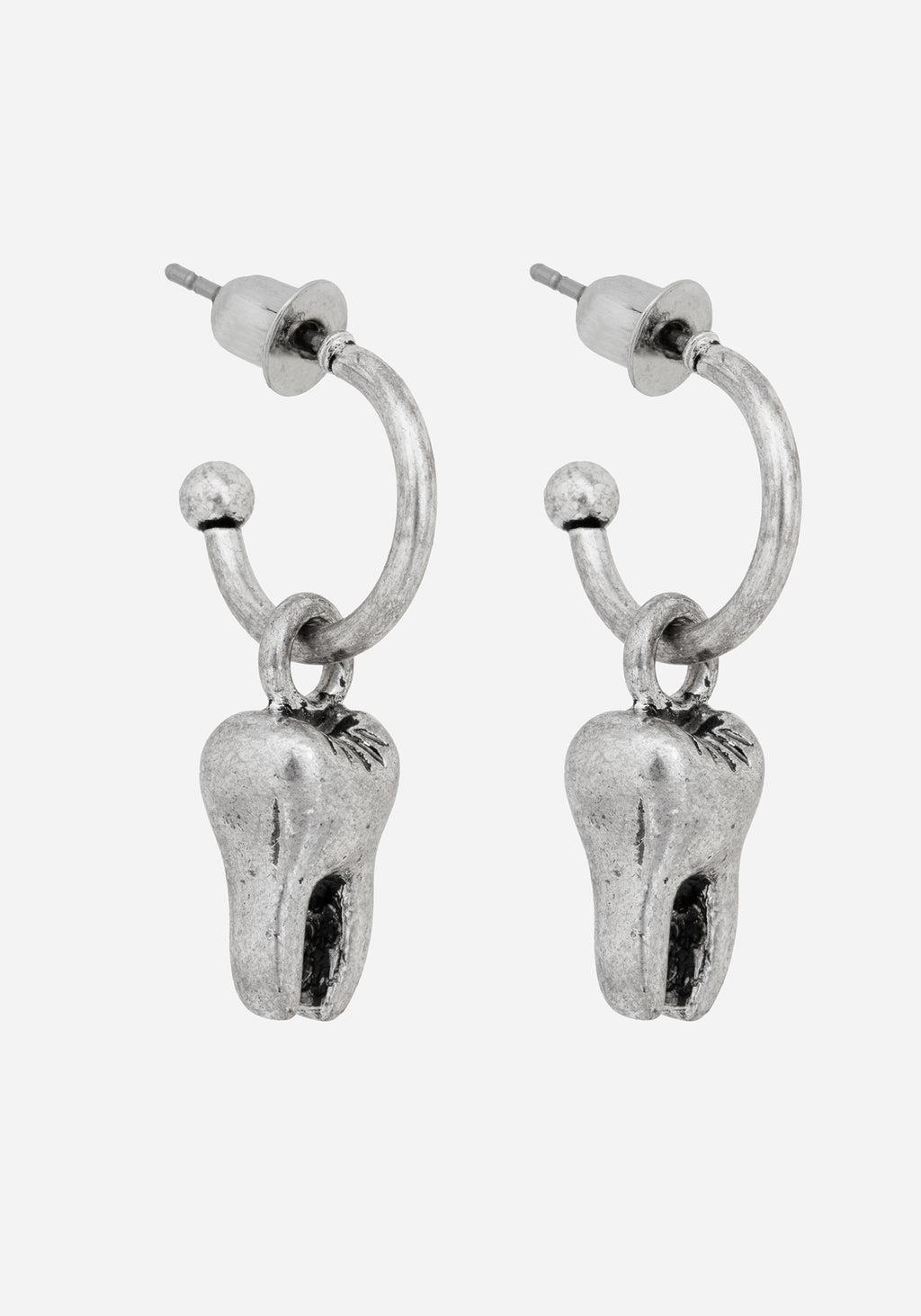 Tooth Charm Hoop Earrings Product Image
