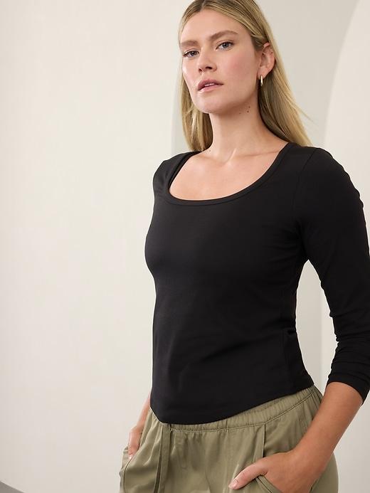 Signature Rib Square Neck Top Product Image