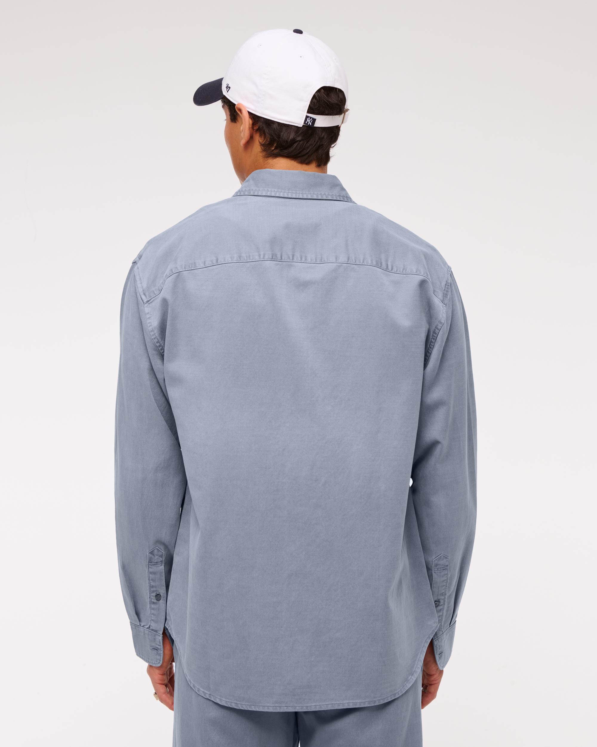 Long-Sleeve Garment Dye Button-Up Shirt Product Image