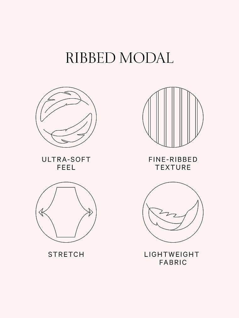 Ribbed Modal Scoop Long-Sleeve Shortie Set Product Image