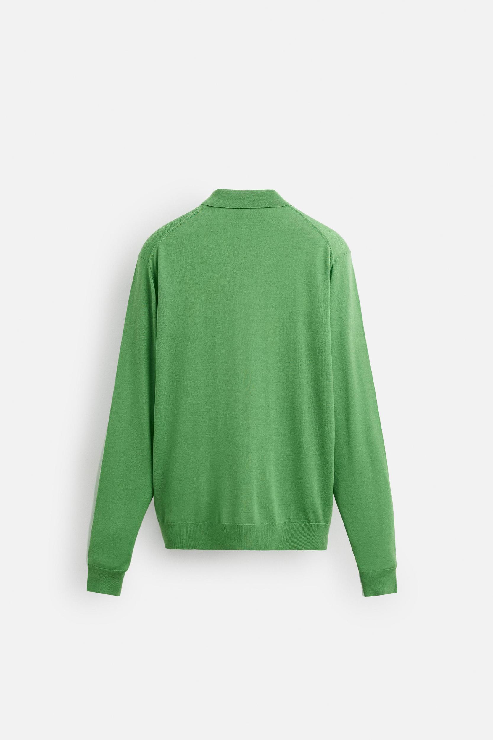 100% WOOL KNIT POLO SHIRT Product Image