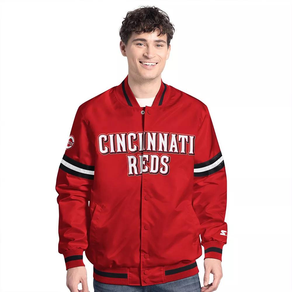 Men's Starter Red Cincinnati Reds Scout Full-Snap Varsity Jacket,  Product Image