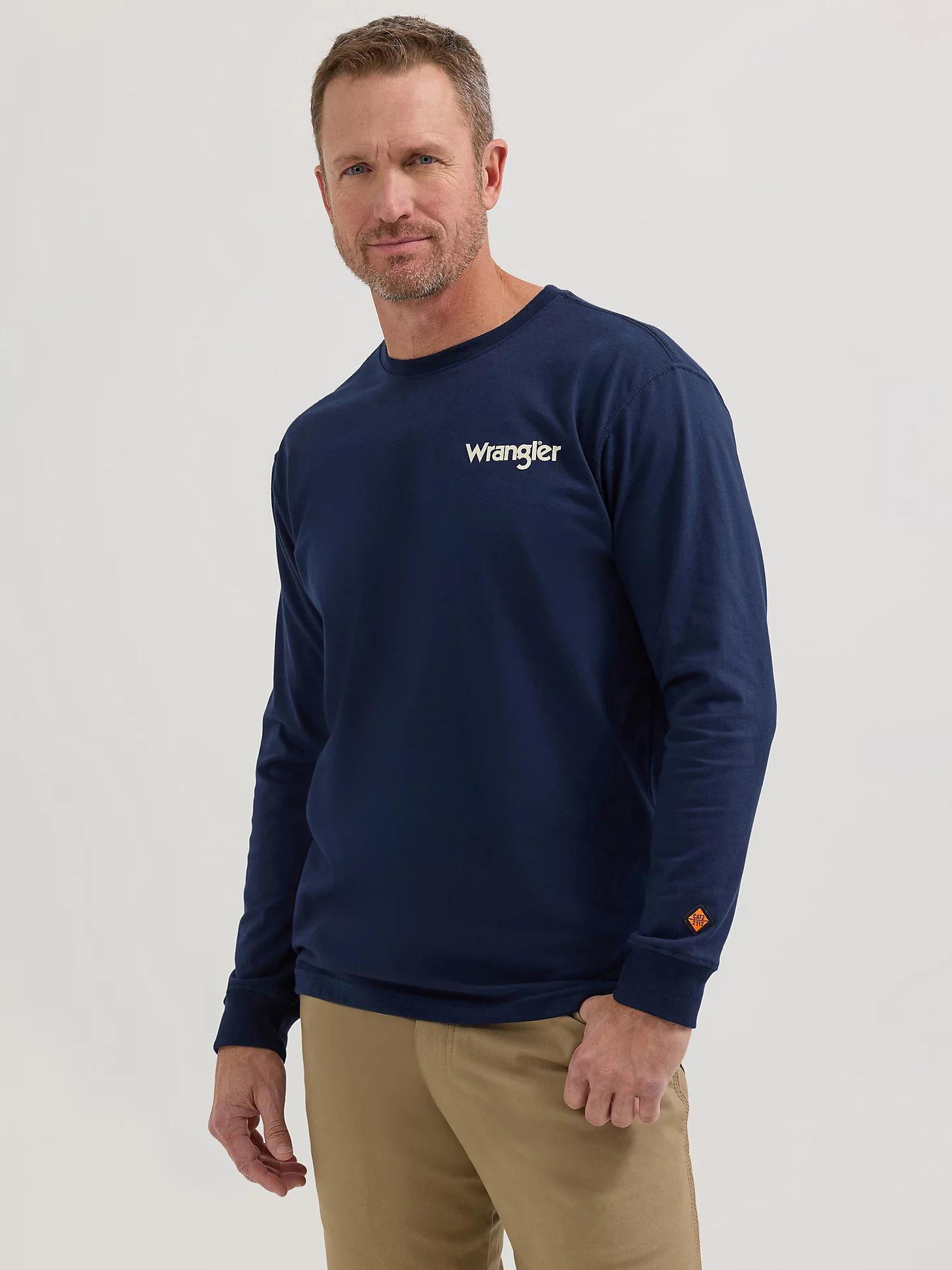 Wrangler® FR Flame-Resistant Long Sleeve Back Graphic T-Shirt | Men's SHIRTS | Wrangler® Product Image