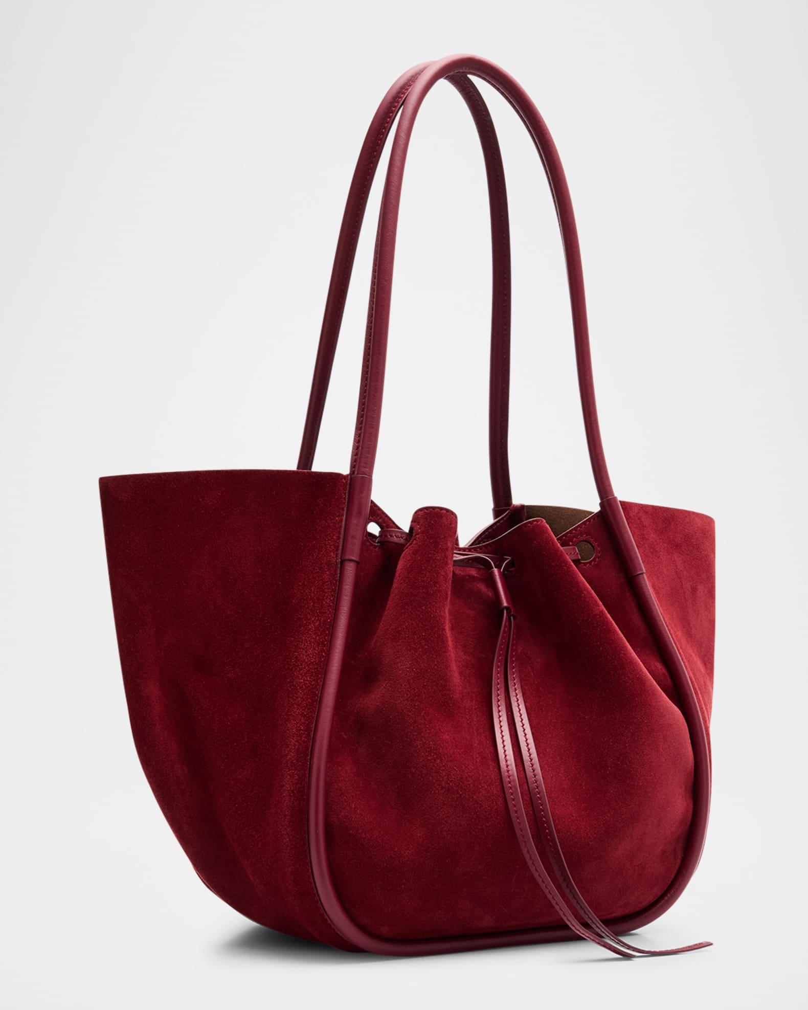 Large Ruched Suede Tote Bag Product Image