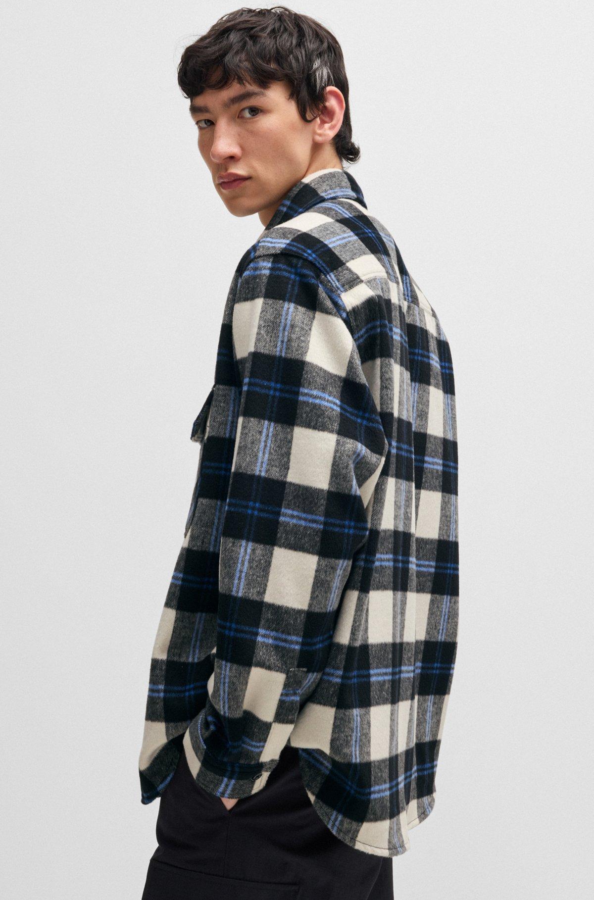 Oversize-fit shirt in checked brushed fabric Product Image