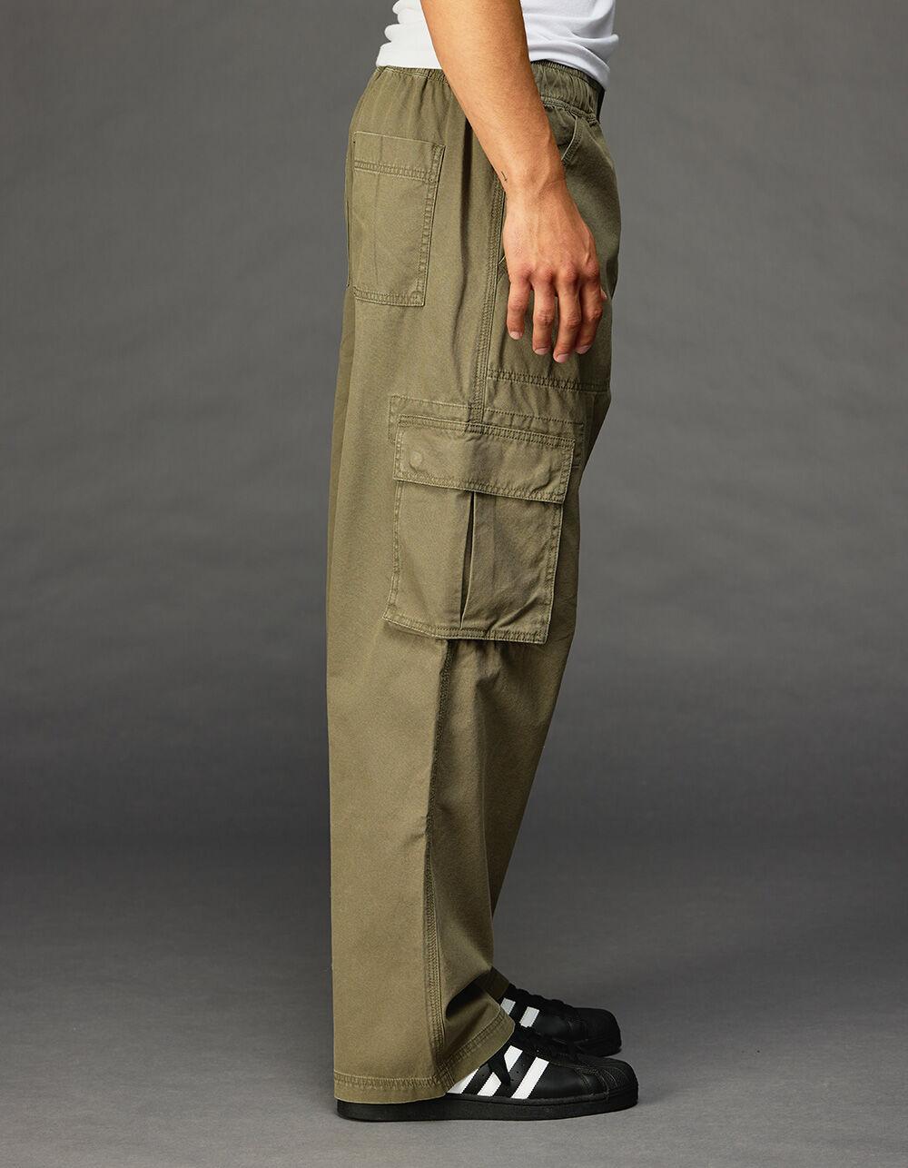 RSQ Mens Loose Cargo Pull On Pants - DARK OLIVE Product Image