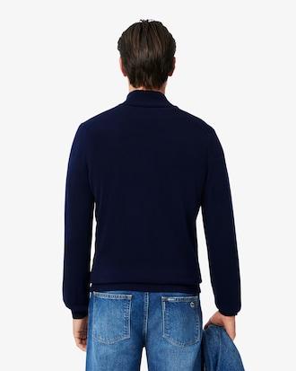 Zipped High Neck Cotton Sweater Product Image