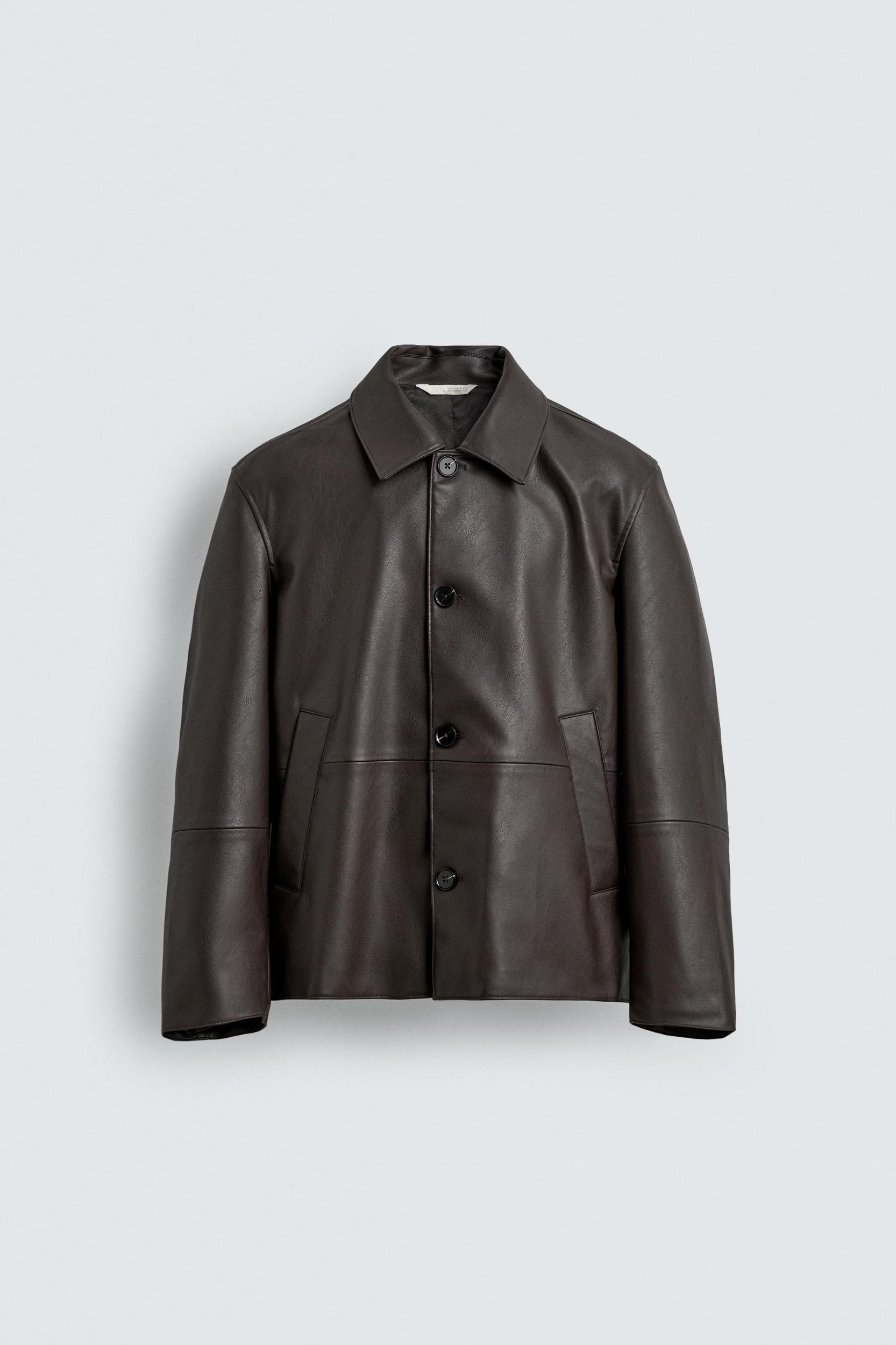 FAUX LEATHER REGULAR FIT OVERSHIRT Product Image