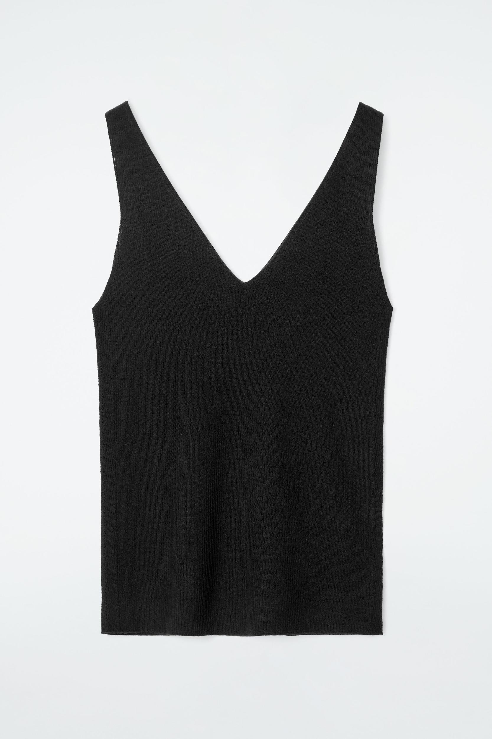 SLIM RIBBED CASHMERE TANK TOP Product Image