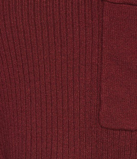 Blu Pepper Knit Mock Neck Pocket Front Long Sleeve Sweater Product Image