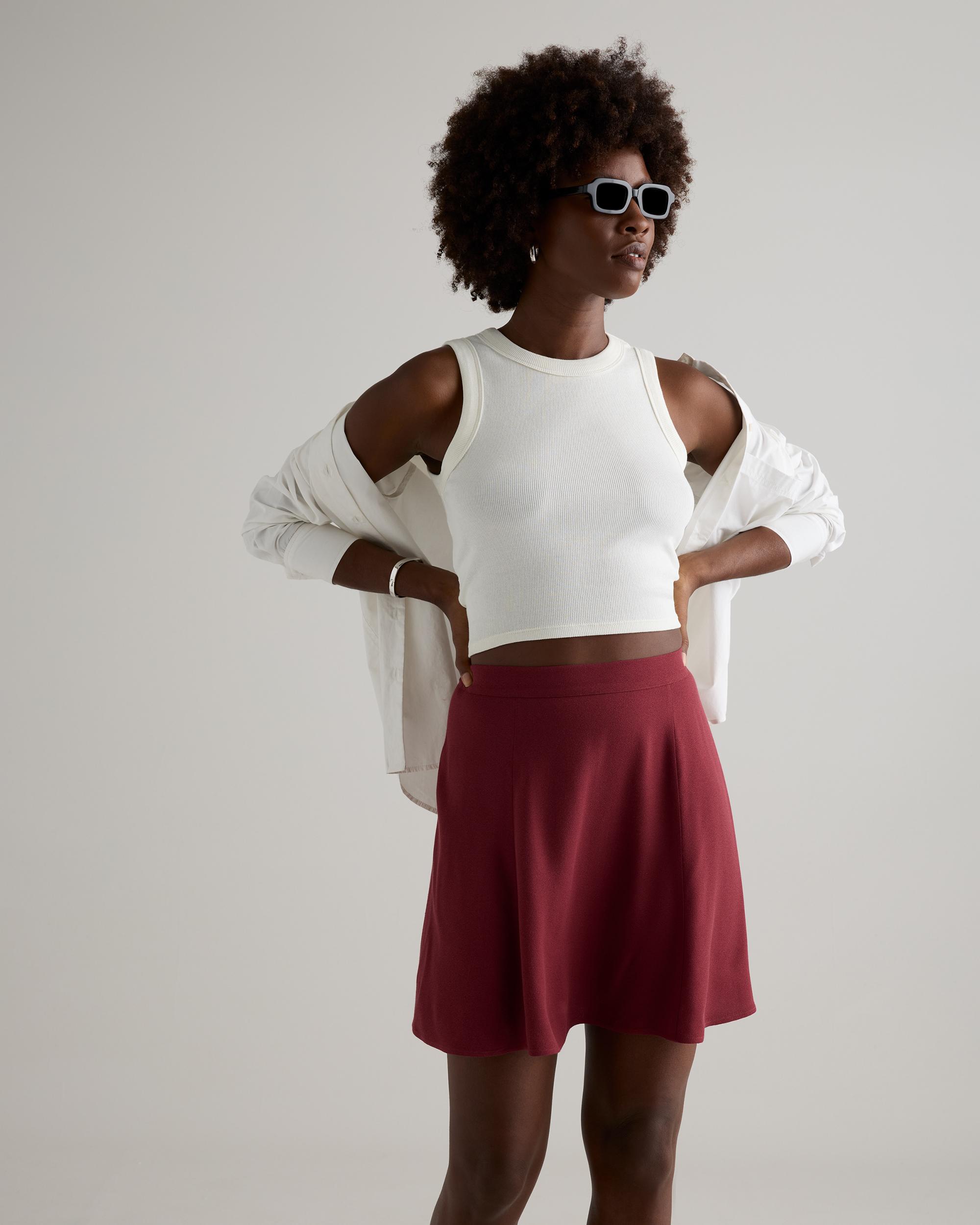 Quince | Women's Lightweight Crepe A-Line Mini Skirt Viscose Product Image