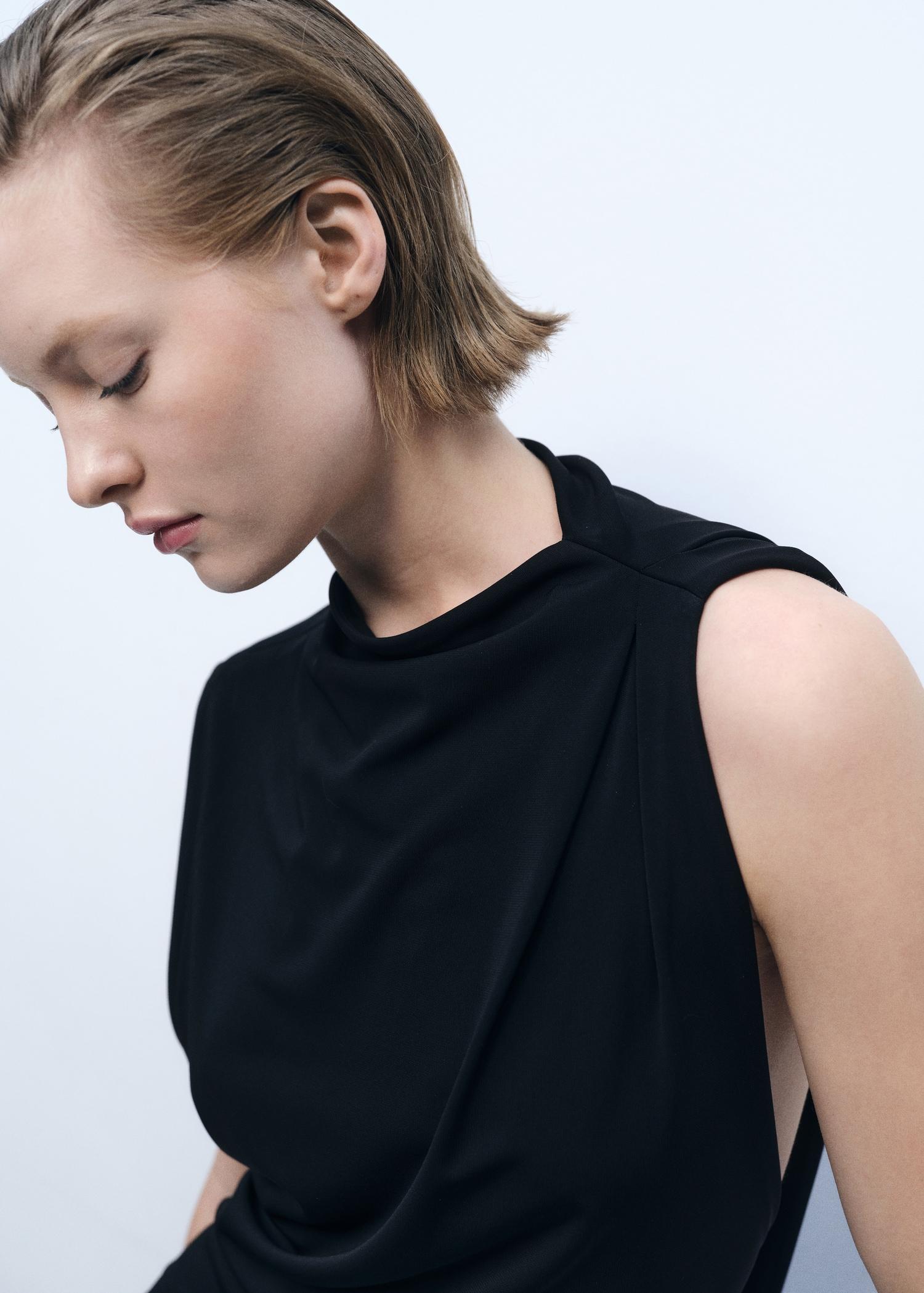 Draped dress with side-slit - Women | MANGO USA Product Image