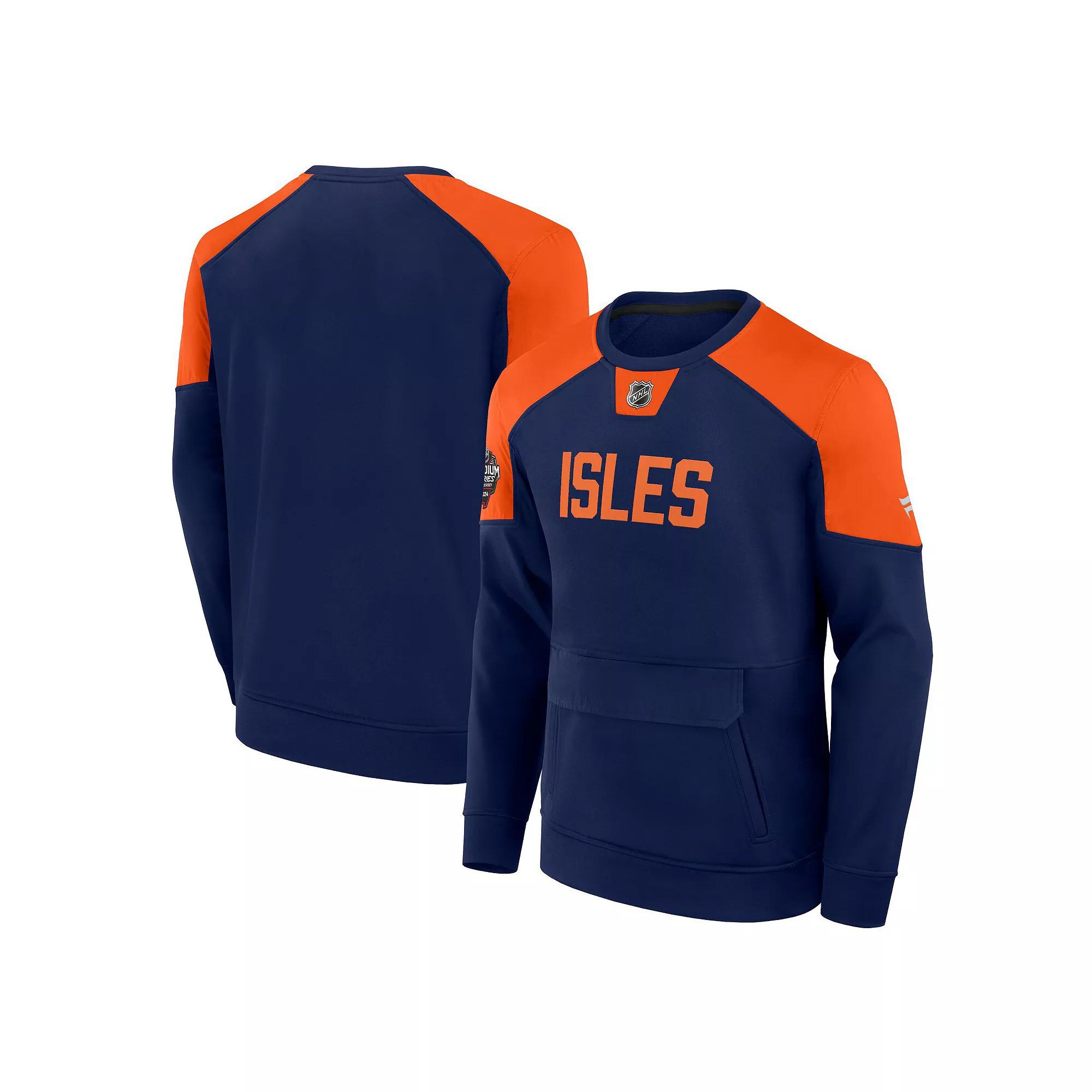 Men's Fanatics Branded Navy New York Islanders 2024 NHL Stadium Series Authentic Pro Fleece Logo Pullover Sweatshirt, Size: Medium, Isl Blue Product Image