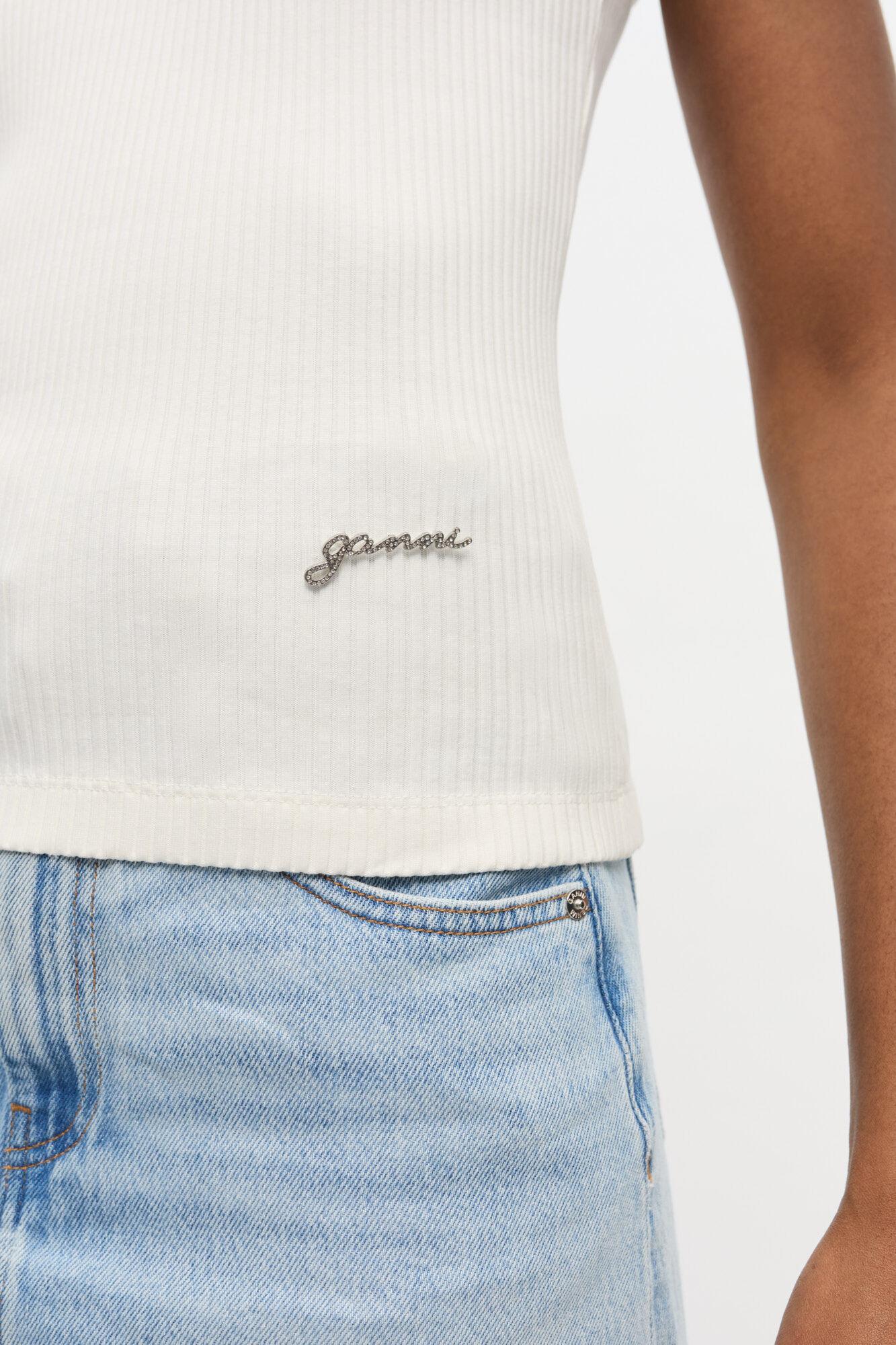 Ivory Ribbed Tank Top Product Image